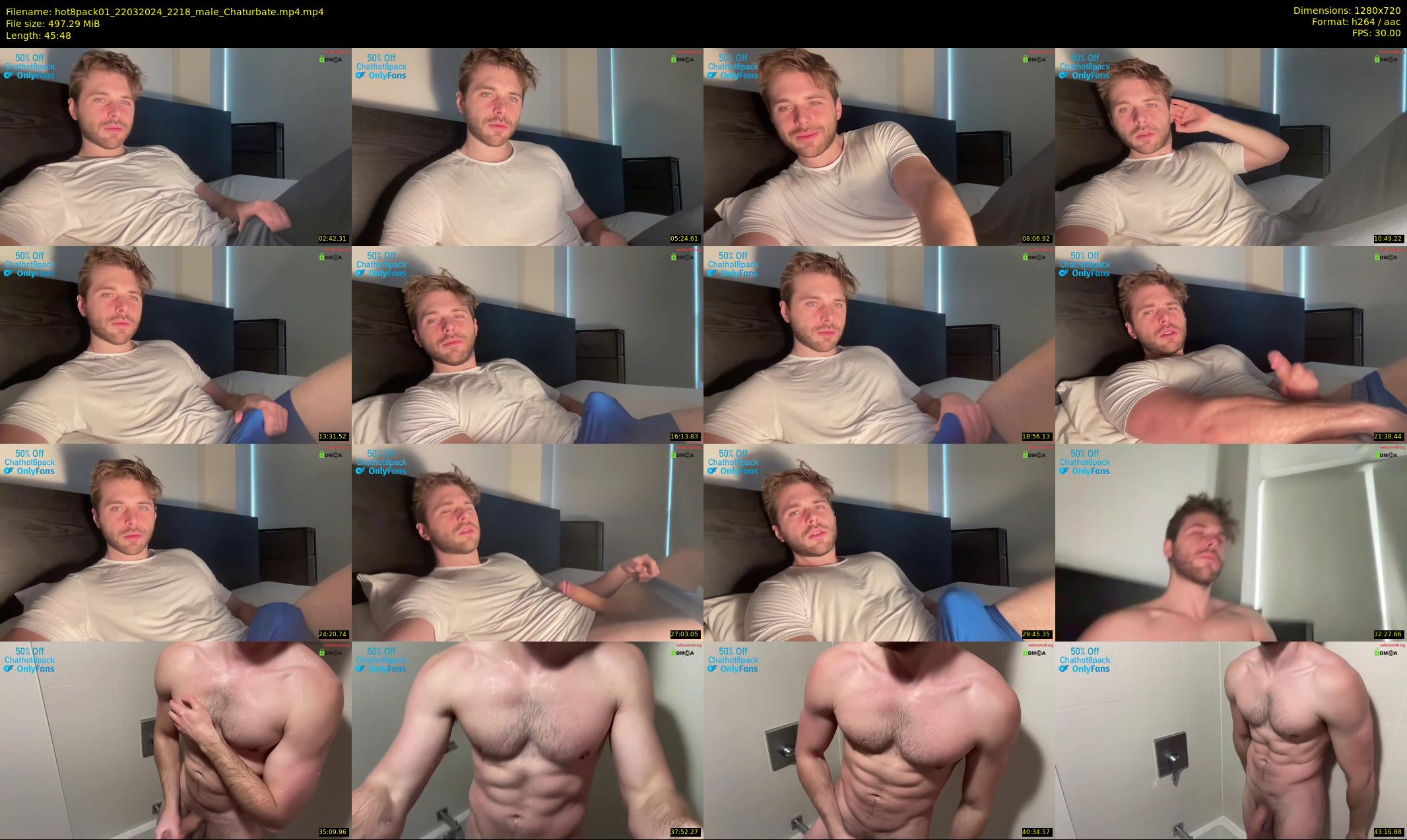 hot8pack01 — 46 minute Chaturbate male cam show recording, 720p, Mar 22, 2024