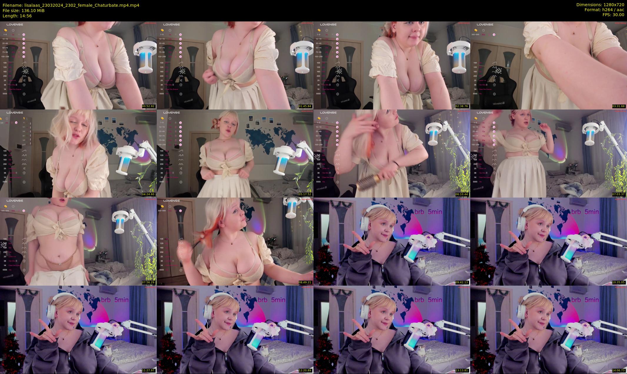 lisalaas — 15 minute Chaturbate female cam show recording, 720p, Mar 23, 2024