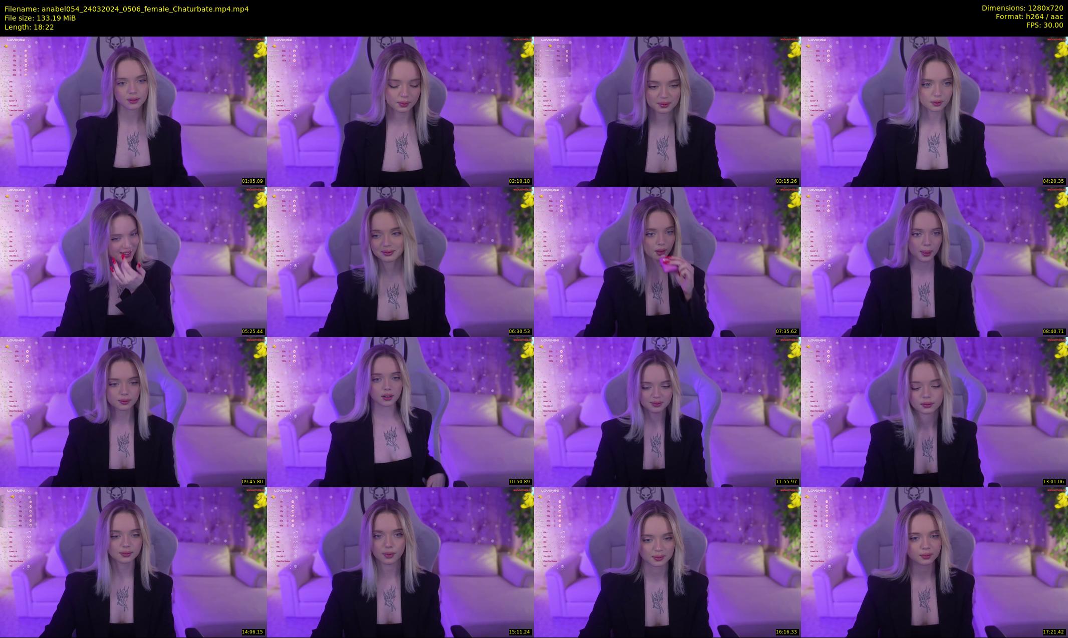 anabel054 — 19 minute Chaturbate female cam show recording, 720p, Mar 24, 2024
