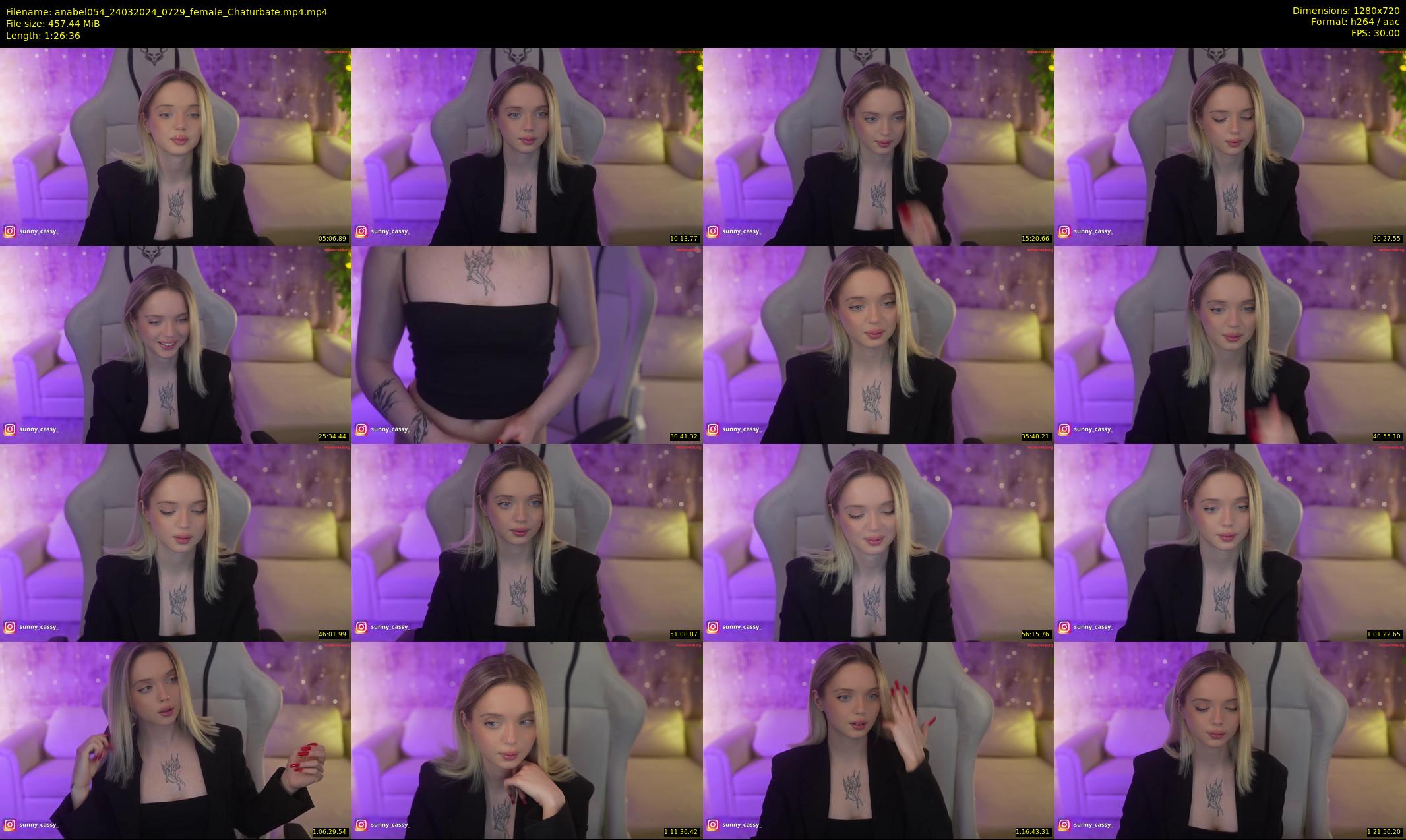 anabel054 — 87 minute Chaturbate female cam show recording, 720p, Mar 24, 2024
