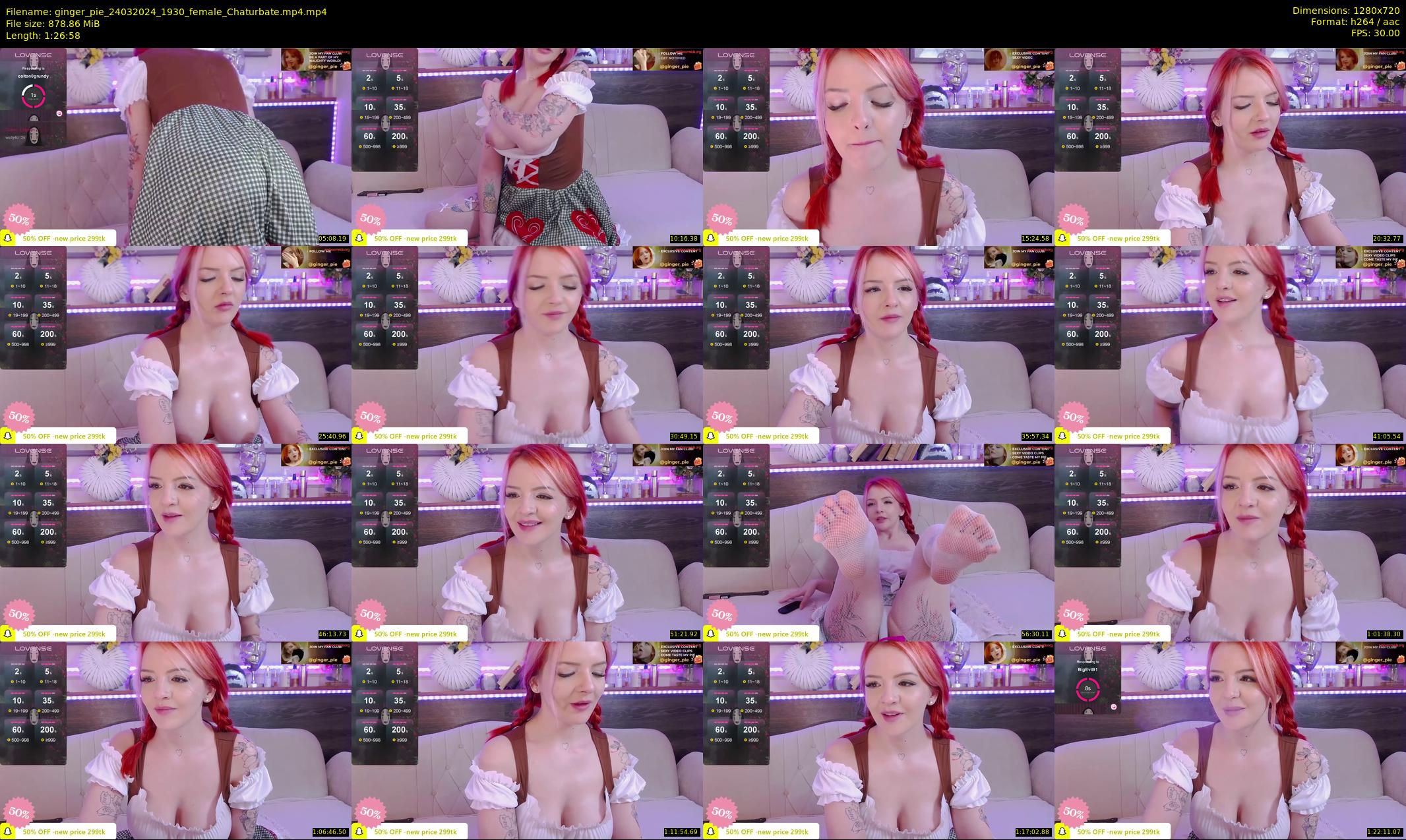 ginger_pie — 87 minute Chaturbate female cam show recording, 720p, Mar 24, 2024
