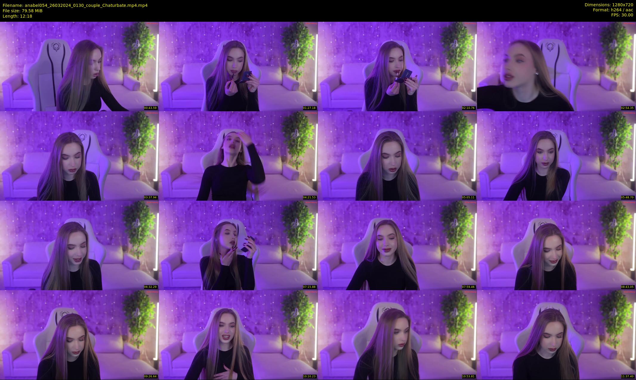 anabel054 — 13 minute Chaturbate female cam show recording, 720p, Mar 26, 2024