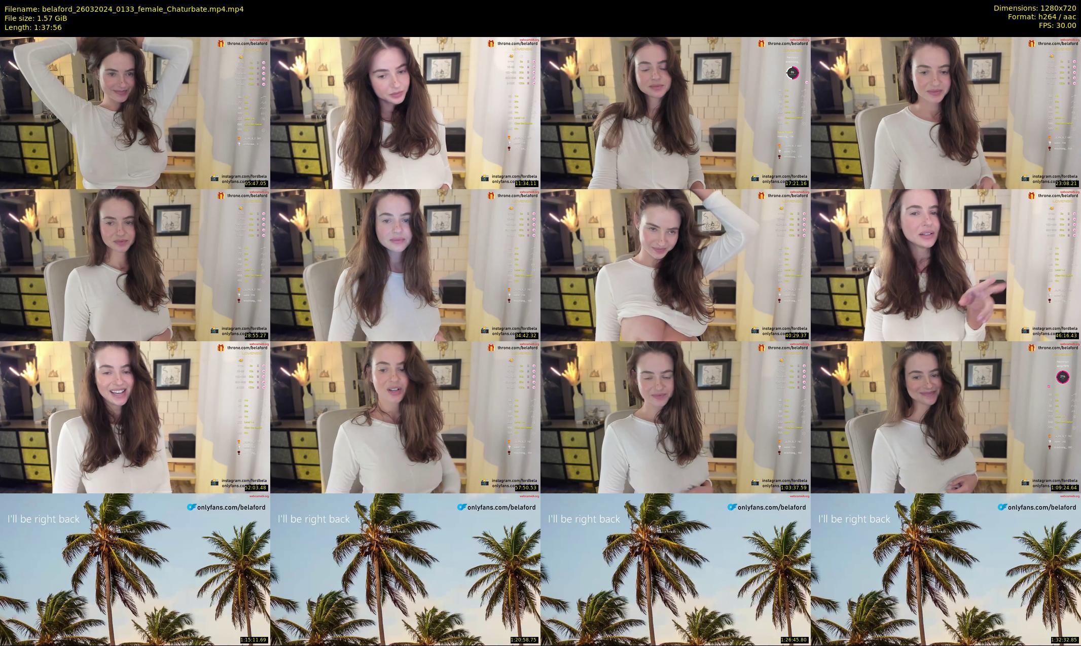 belaford — 98 minute Chaturbate female cam show recording, 720p, Mar 26, 2024
