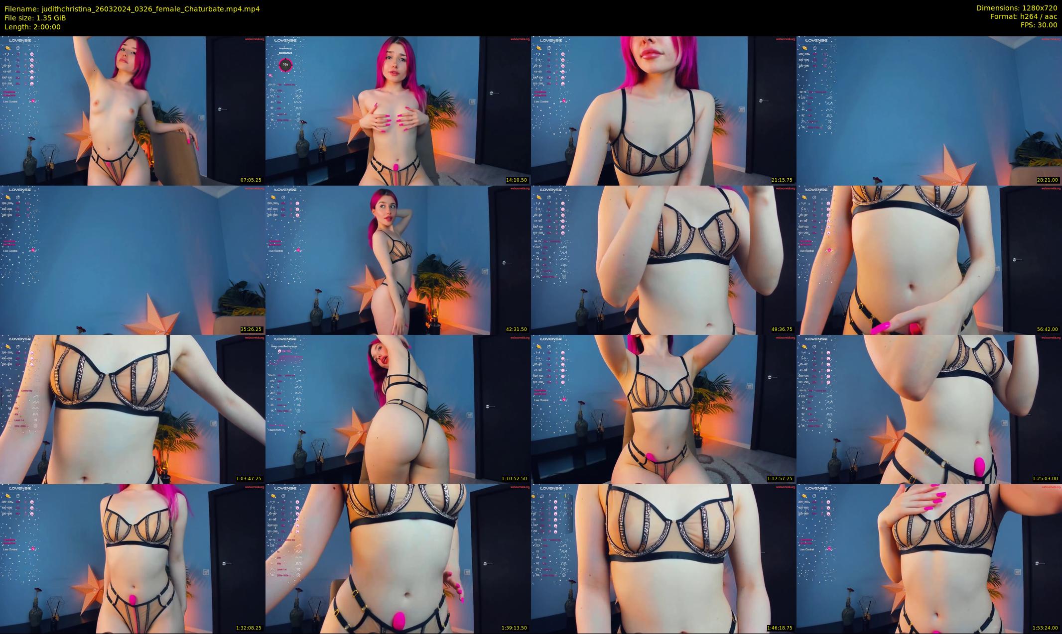 judithchristina — 120 minute Chaturbate female cam show recording, 720p, Mar 26, 2024