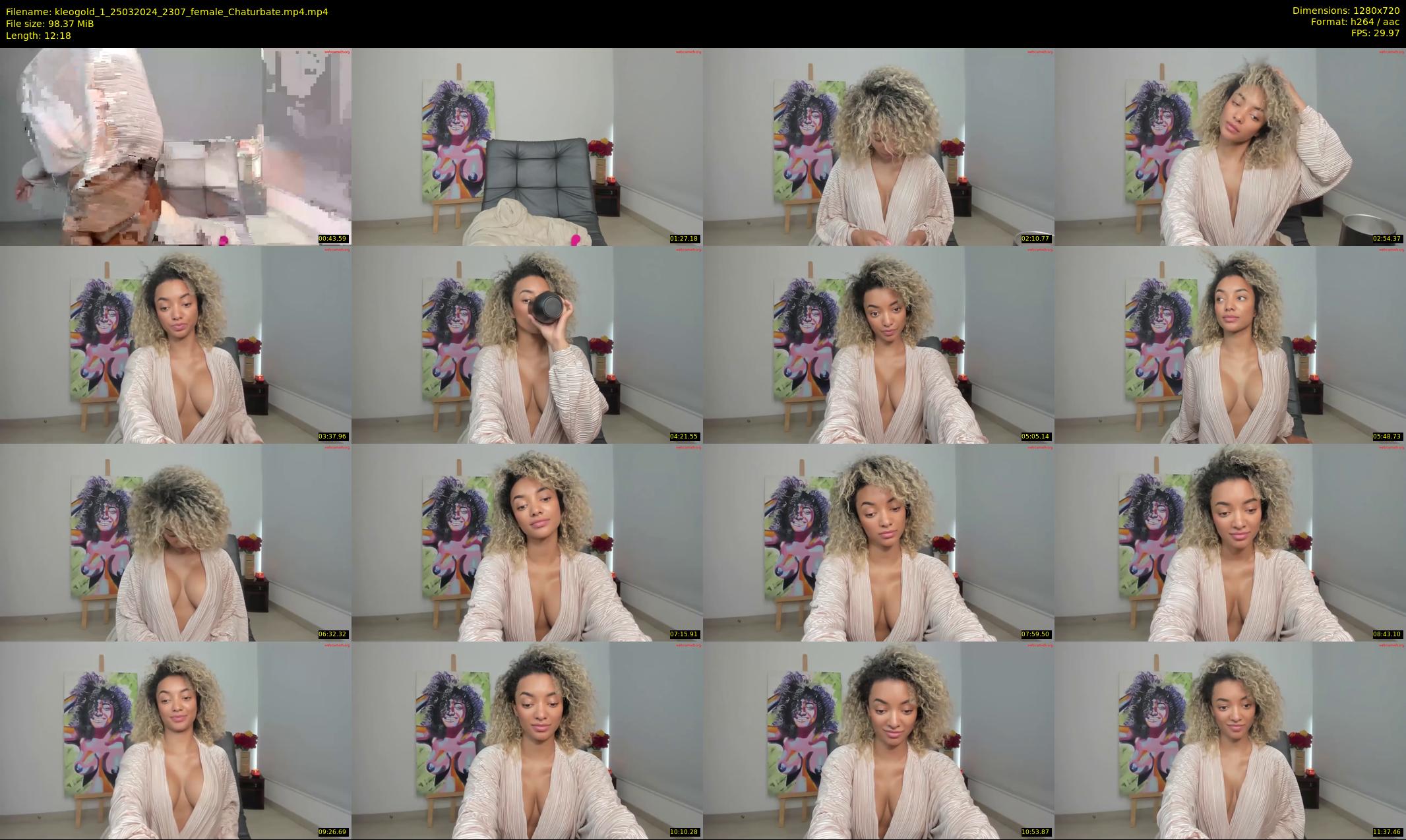 kleogold_1 — 13 minute Chaturbate female cam show recording, 720p, Mar 25, 2024