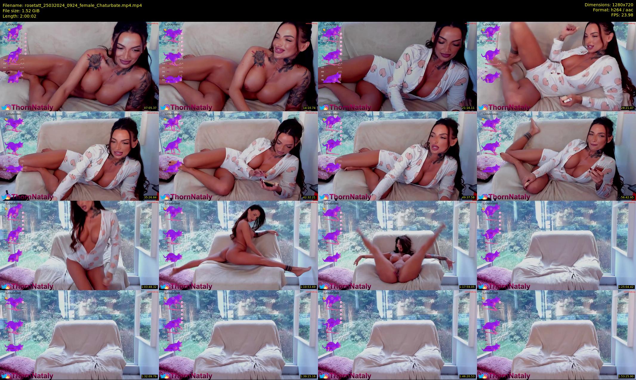 rosetatt — 121 minute Chaturbate female cam show recording, 720p, Mar 25, 2024