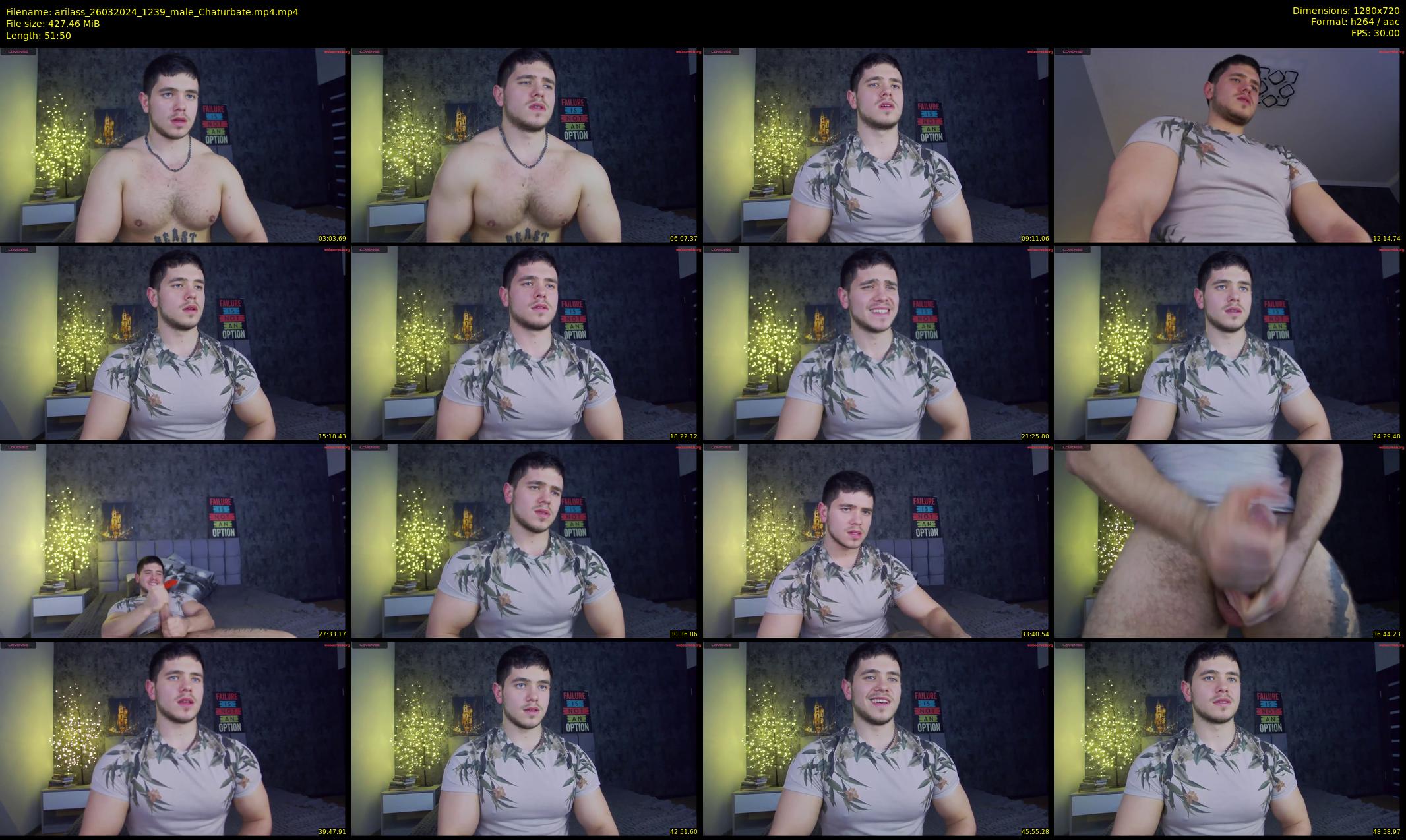 arilass — 52 minute Chaturbate male cam show recording, 720p, Mar 26, 2024
