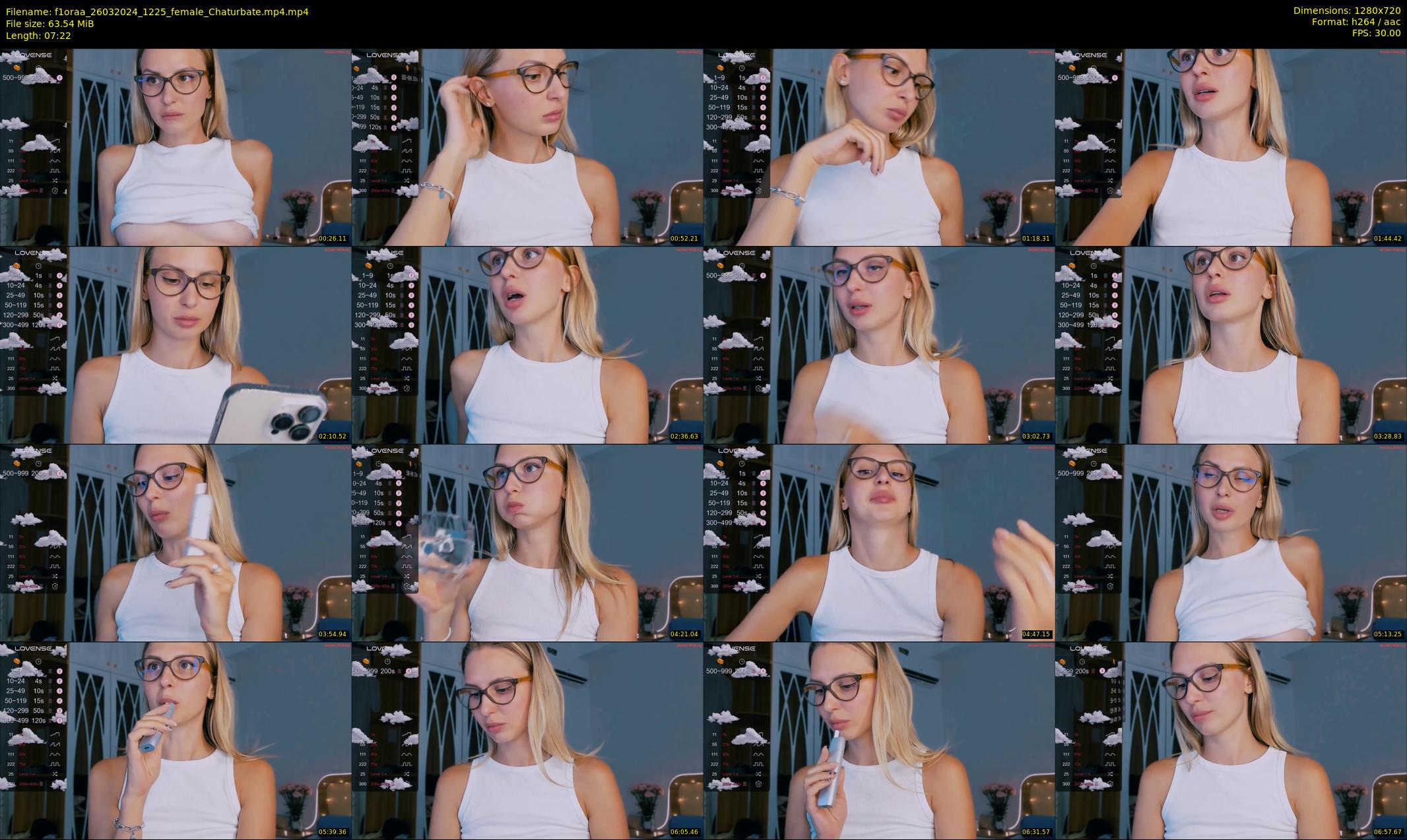 f1oraa — 8 minute Chaturbate female cam show recording, 720p, Mar 26, 2024