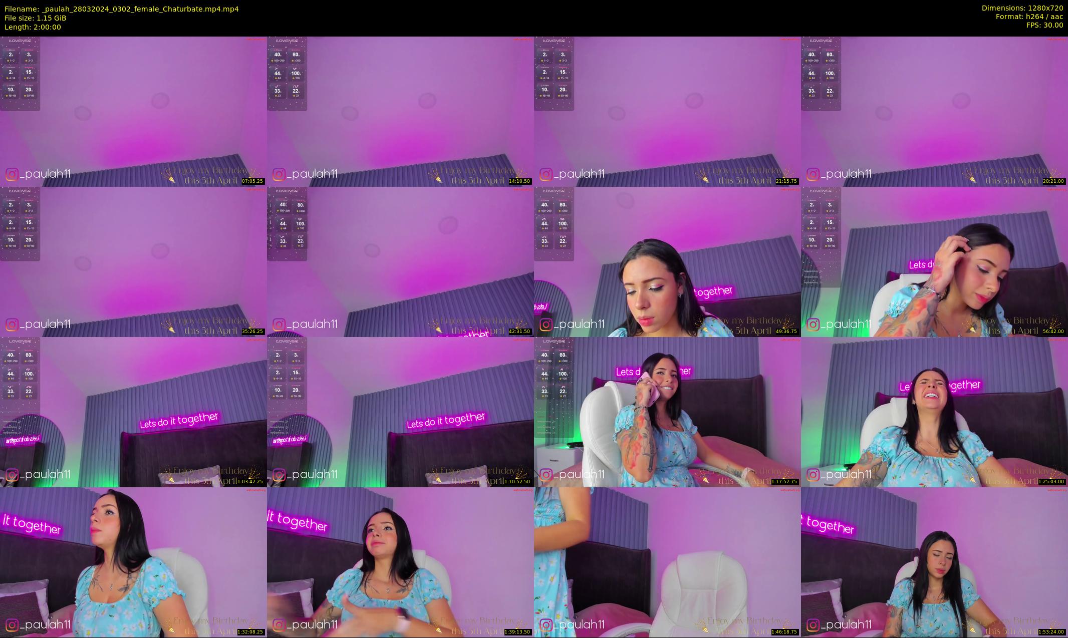 _paulah — 120 minute Chaturbate female cam show recording, 720p, Mar 28, 2024