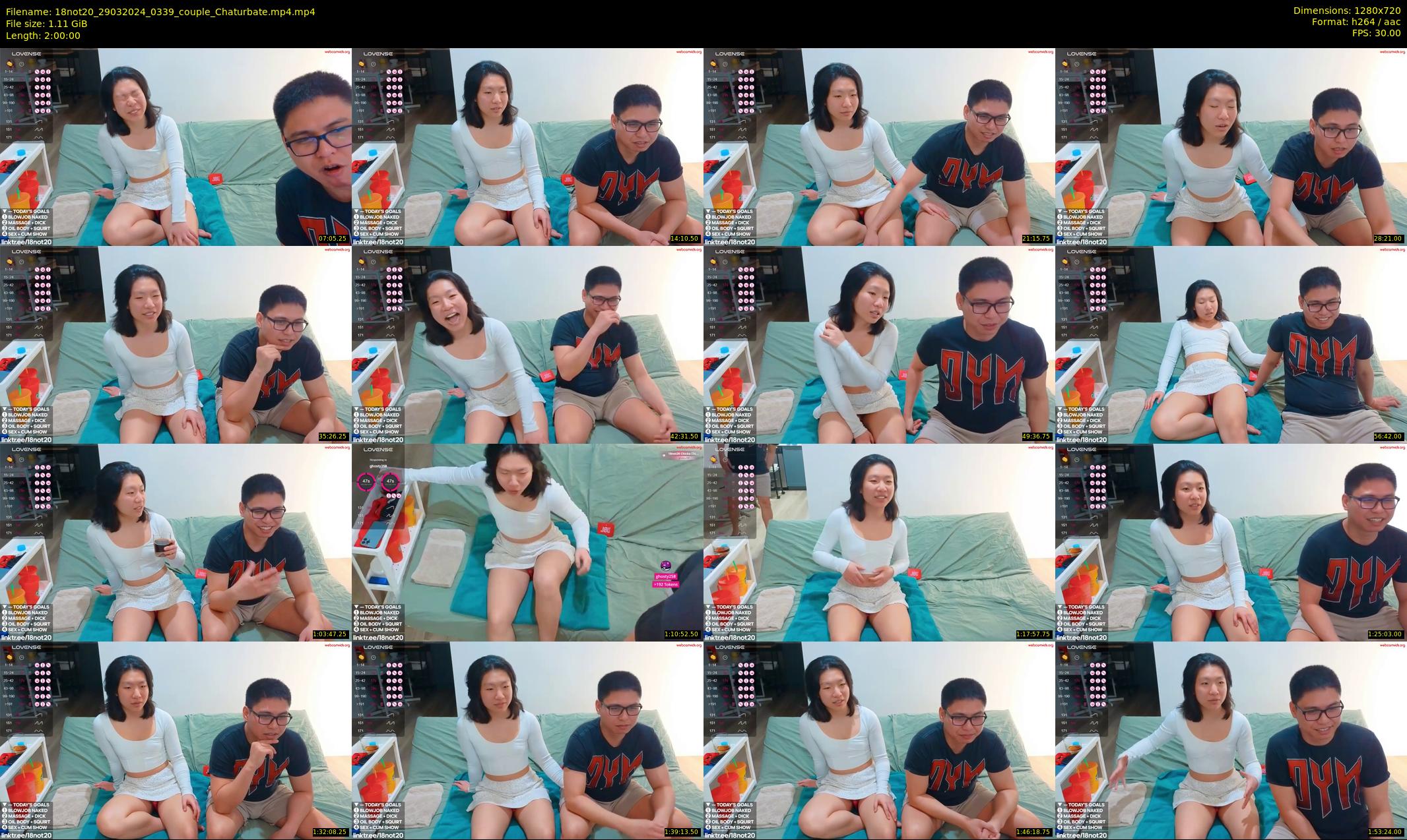 18not20 — 120 minute Chaturbate couple cam show recording, 720p, Mar 29, 2024