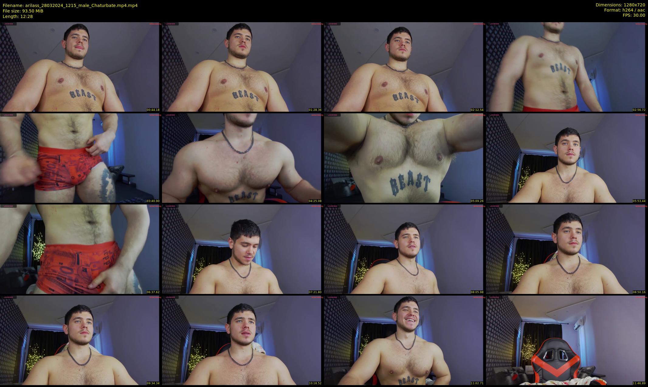 arilass — 13 minute Chaturbate male cam show recording, 720p, Mar 28, 2024