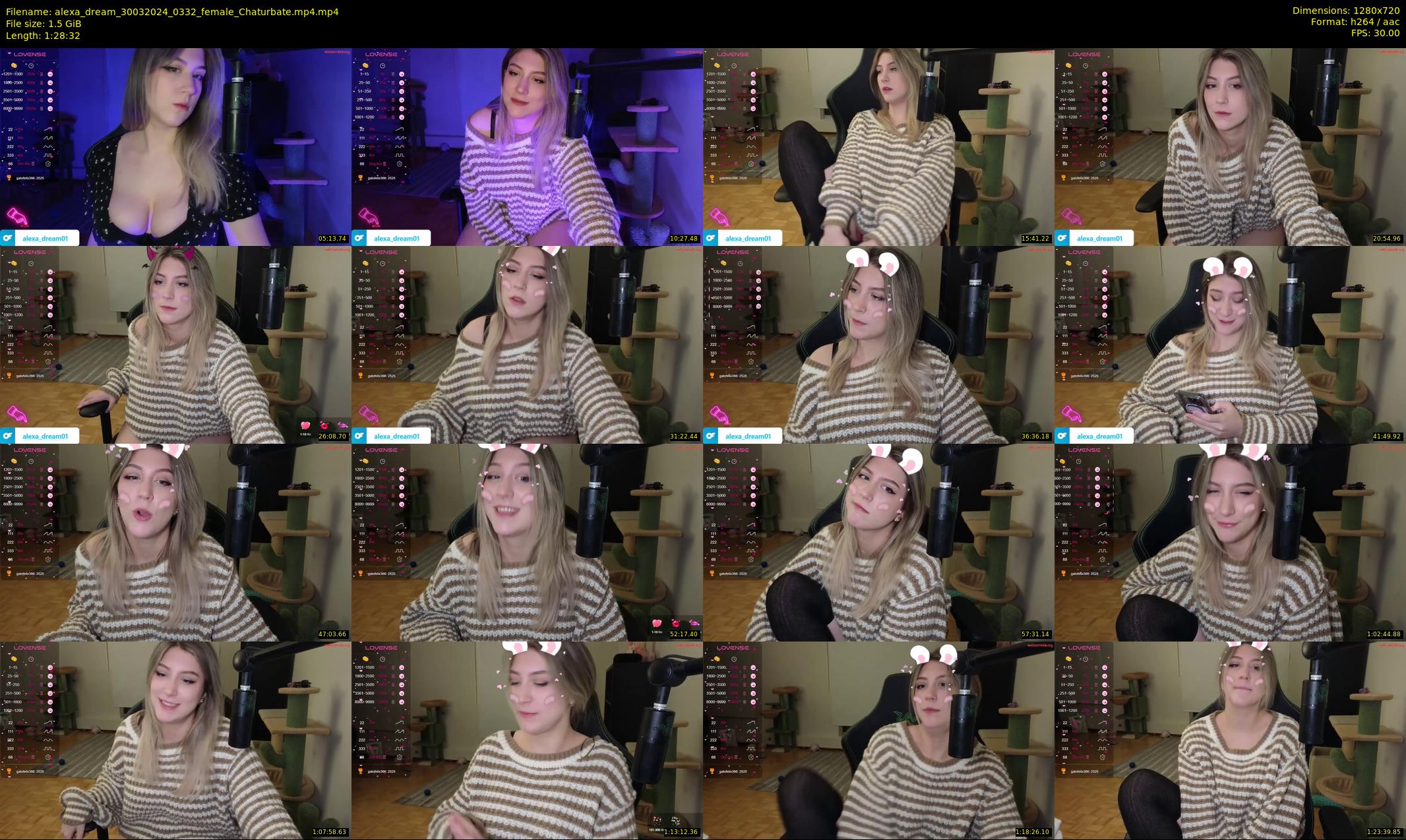 alexa_dream — 89 minute Chaturbate female cam show recording, 720p, Mar 30, 2024