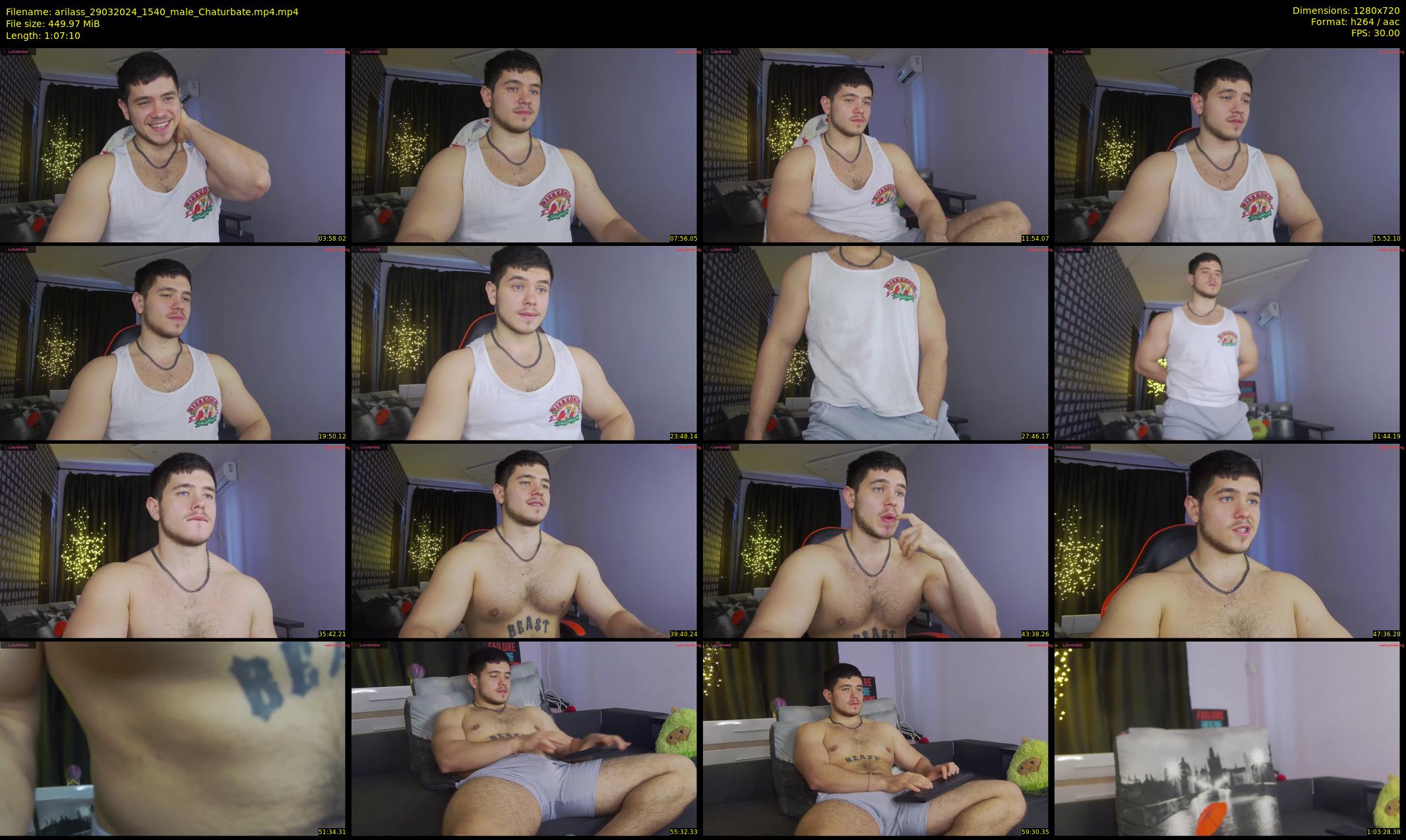 arilass — 68 minute Chaturbate male cam show recording, 720p, Mar 29, 2024