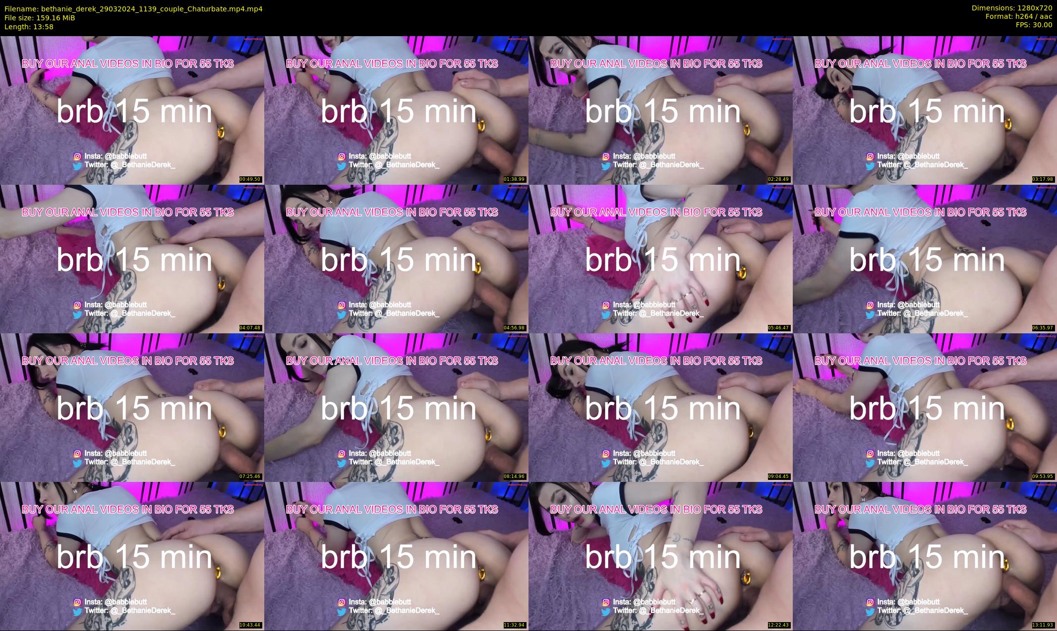 bethanie_derek — 14 minute Chaturbate couple cam show recording, 720p, Mar 29, 2024