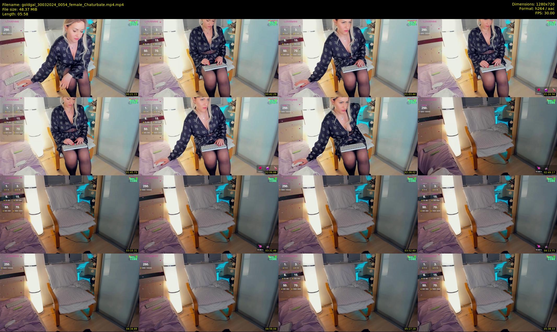 goldgal — 6 minute Chaturbate female cam show recording, 720p, Mar 30, 2024