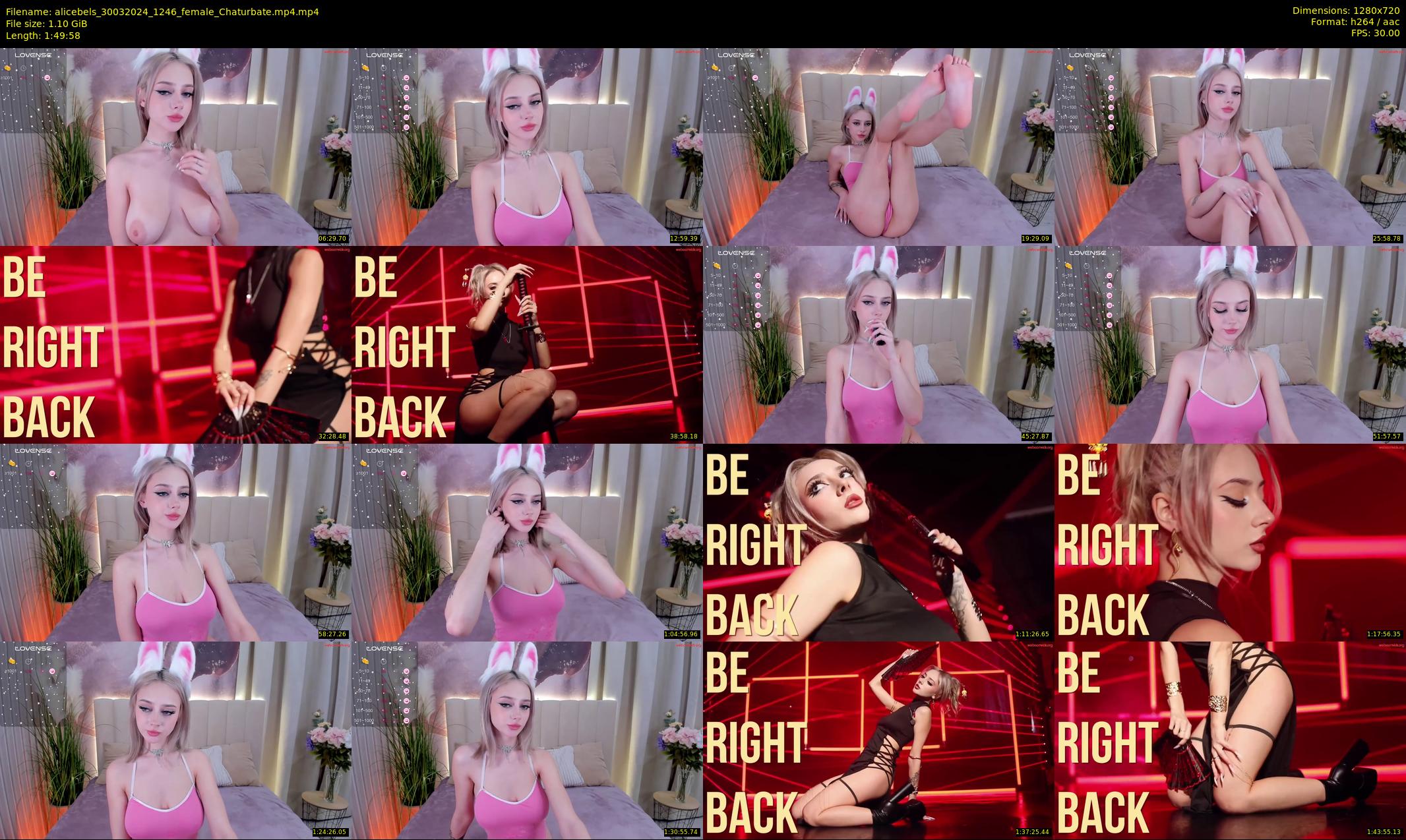 alicebels — 110 minute Chaturbate female cam show recording, 720p, Mar 30, 2024