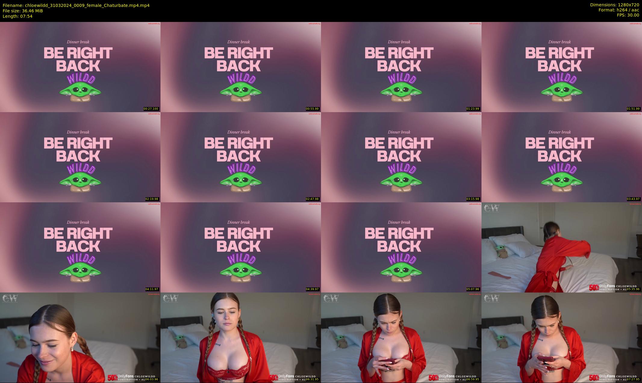chloewildd — 8 minute Chaturbate female cam show recording, 720p, Mar 31, 2024