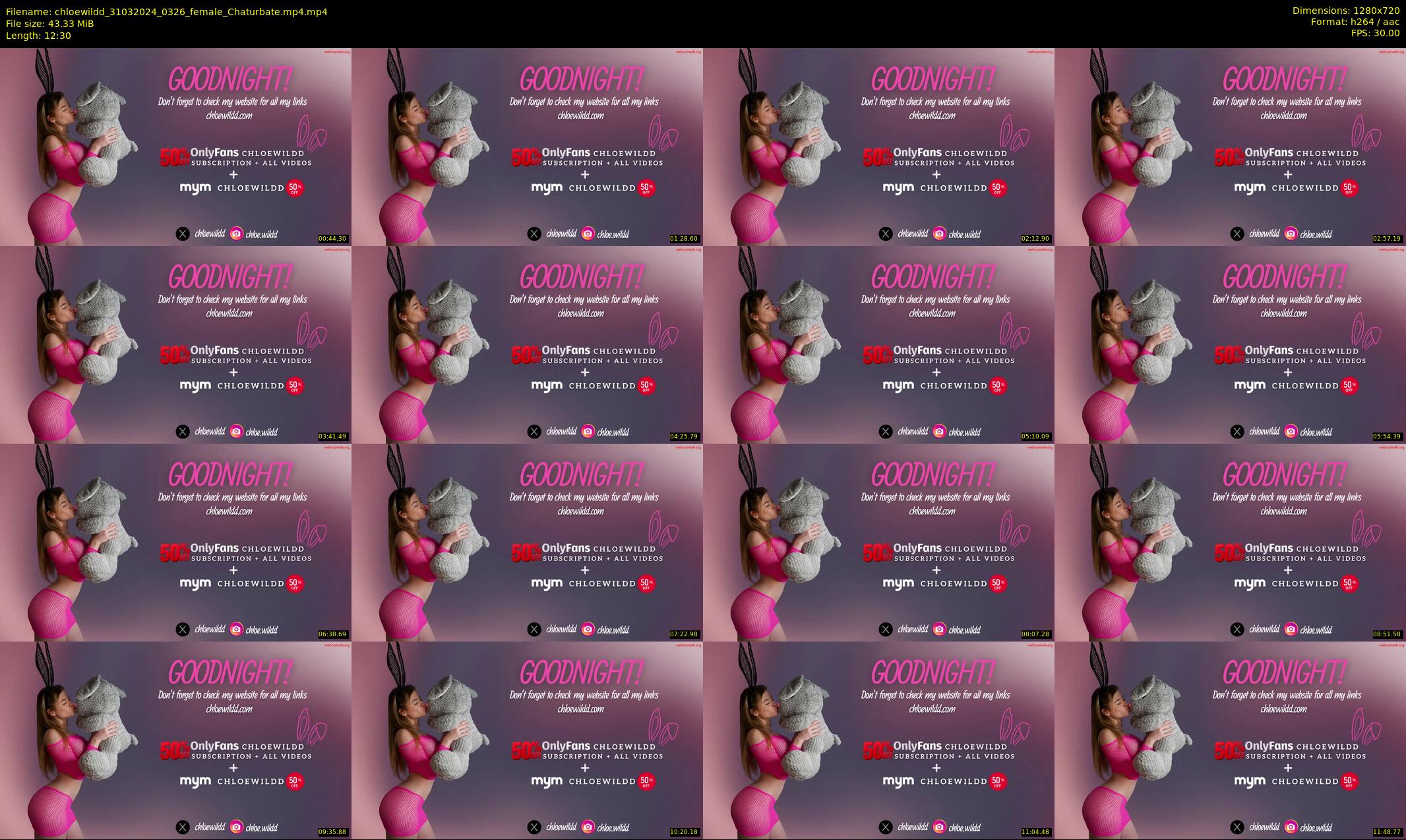 chloewildd — 13 minute Chaturbate female cam show recording, 720p, Mar 31, 2024