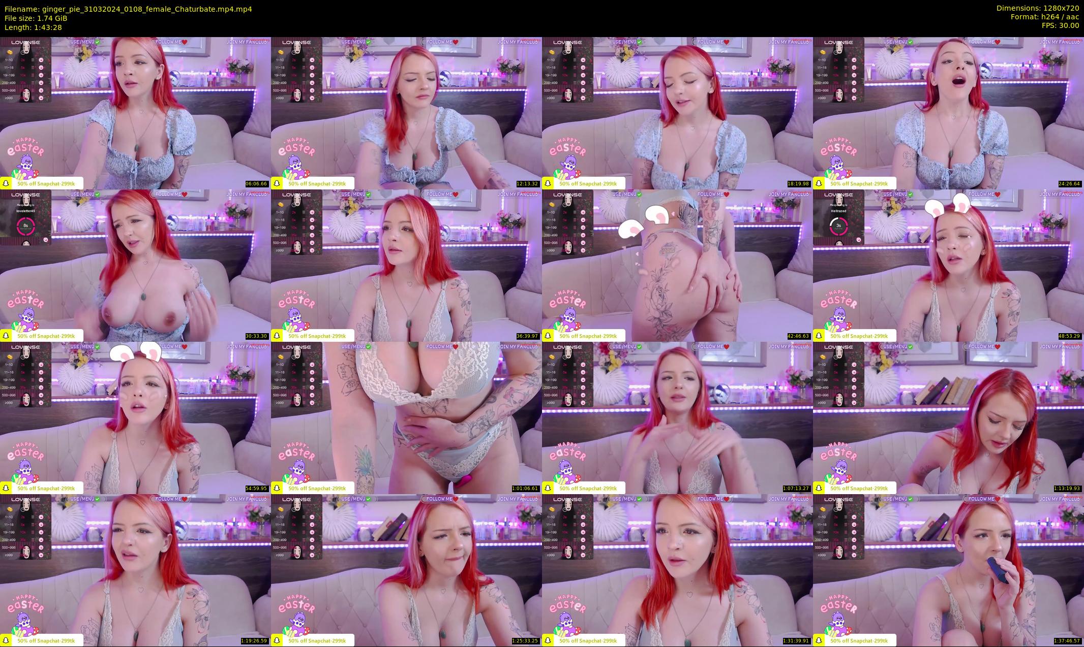 ginger_pie — 104 minute Chaturbate female cam show recording, 720p, Mar 31, 2024