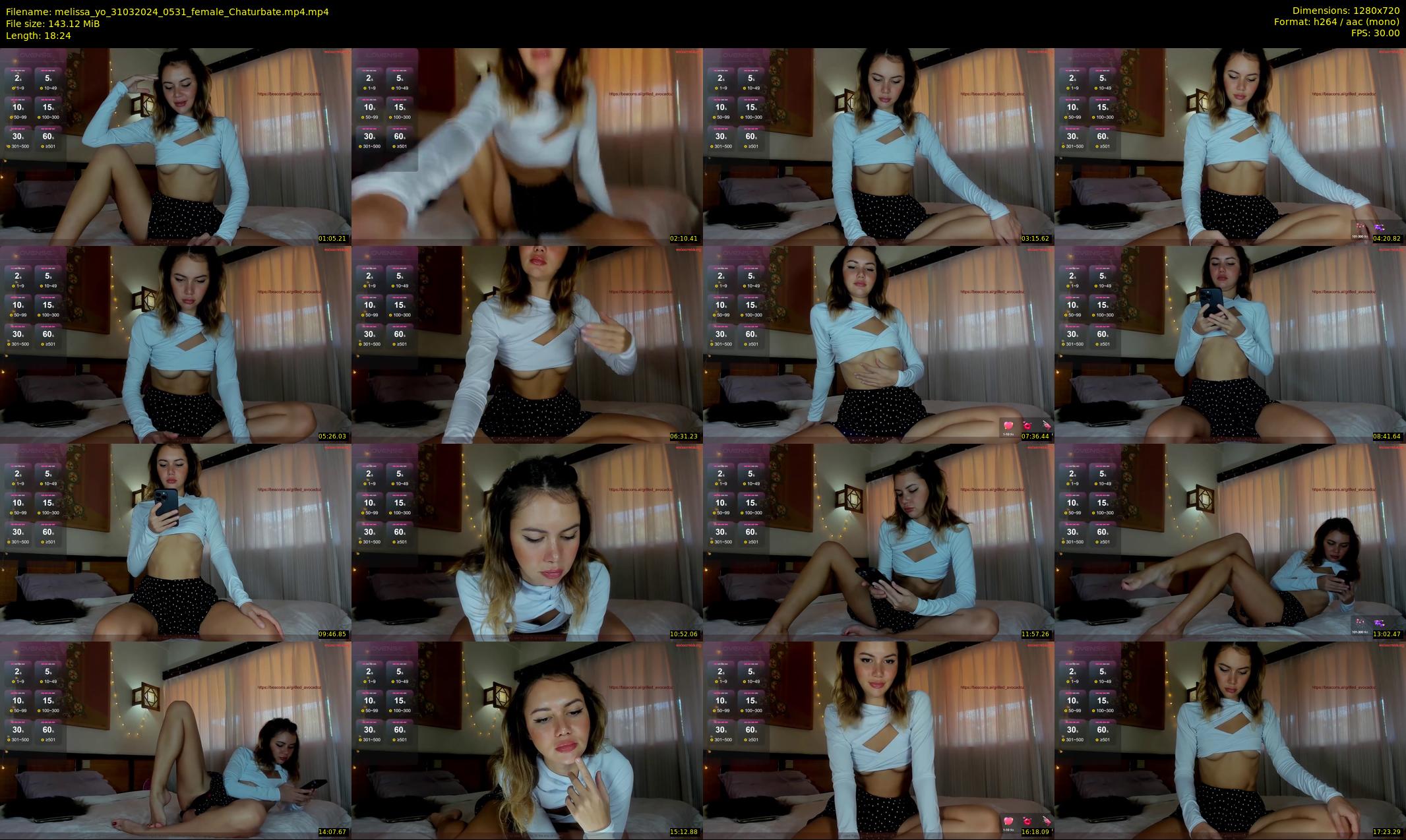 melissa_yo — 19 minute Chaturbate female cam show recording, 720p, Mar 31, 2024