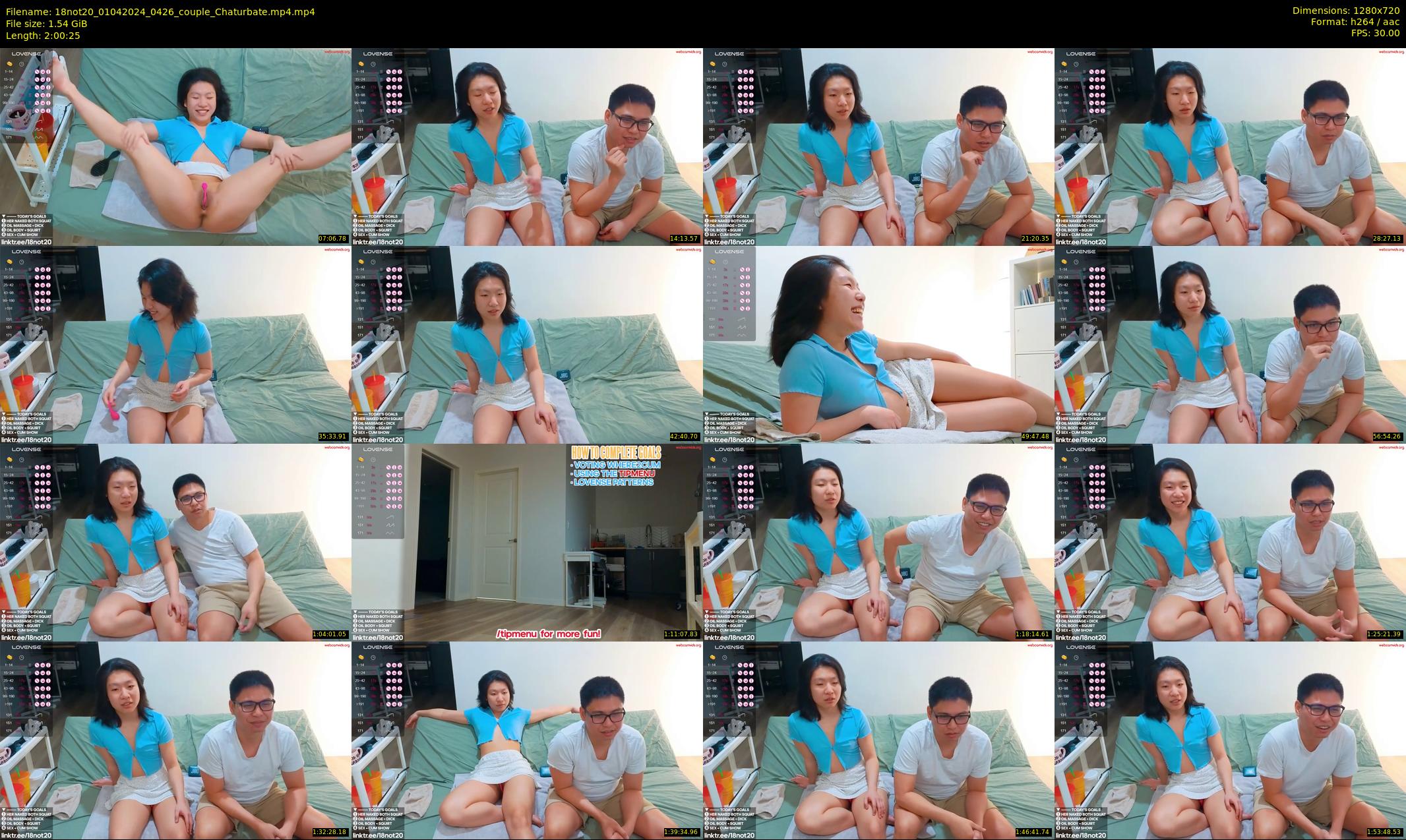 18not20 — 121 minute Chaturbate couple cam show recording, 720p, Apr 1, 2024