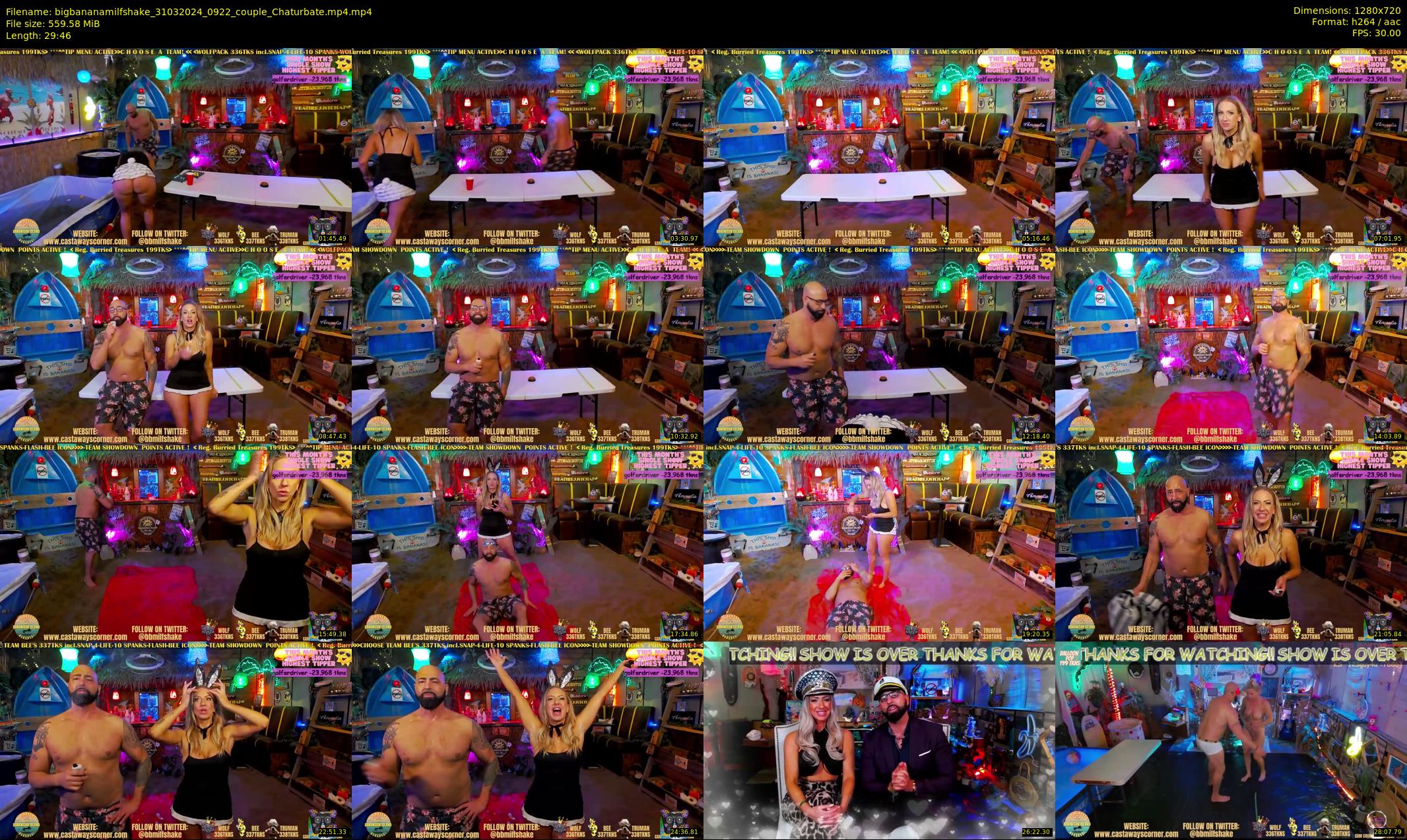 bigbananamilfshake — 30 minute Chaturbate couple cam show recording, 720p, Mar 31, 2024