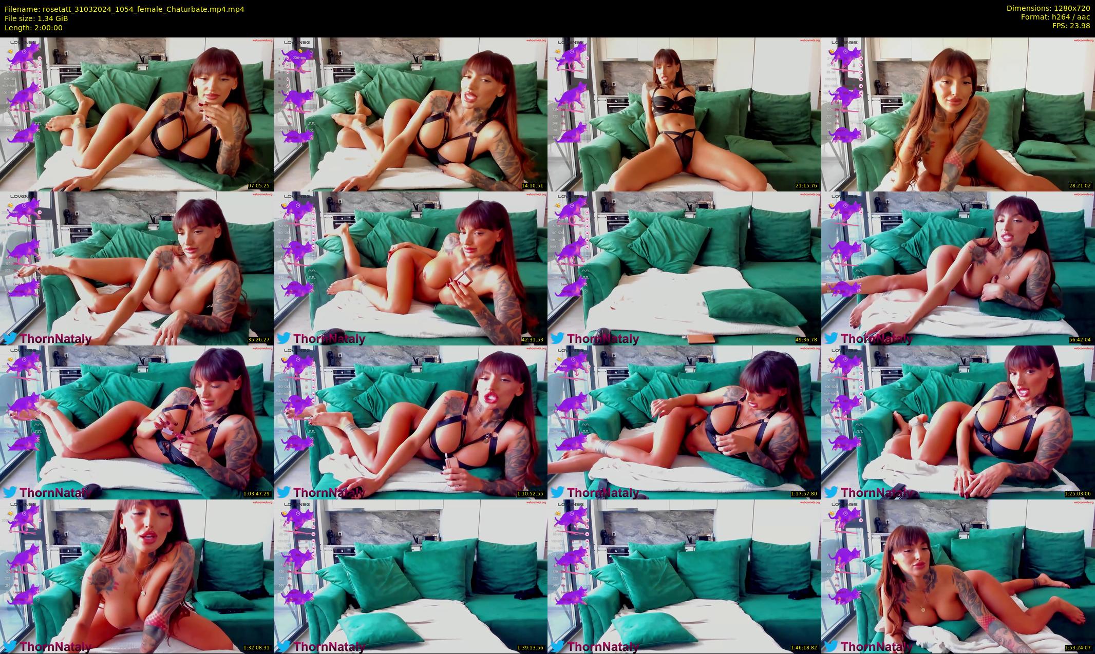 rosetatt — 120 minute Chaturbate female cam show recording, 720p, Mar 31, 2024
