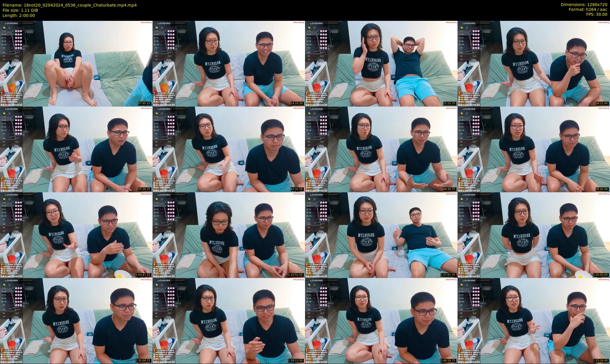 18not20 — 120 minute Chaturbate couple cam show recording, 720p, Apr 2, 2024