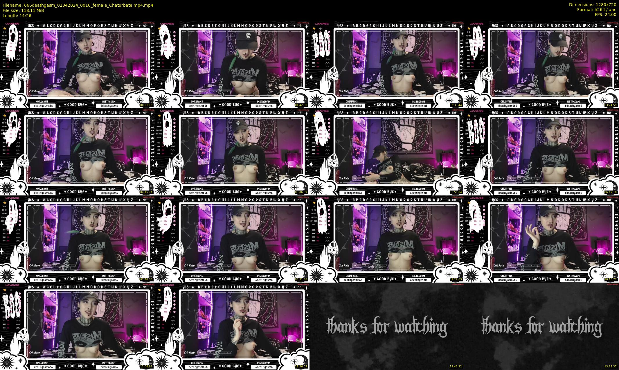 666deathgasm — 15 minute Chaturbate female cam show recording, 720p, Apr 2, 2024