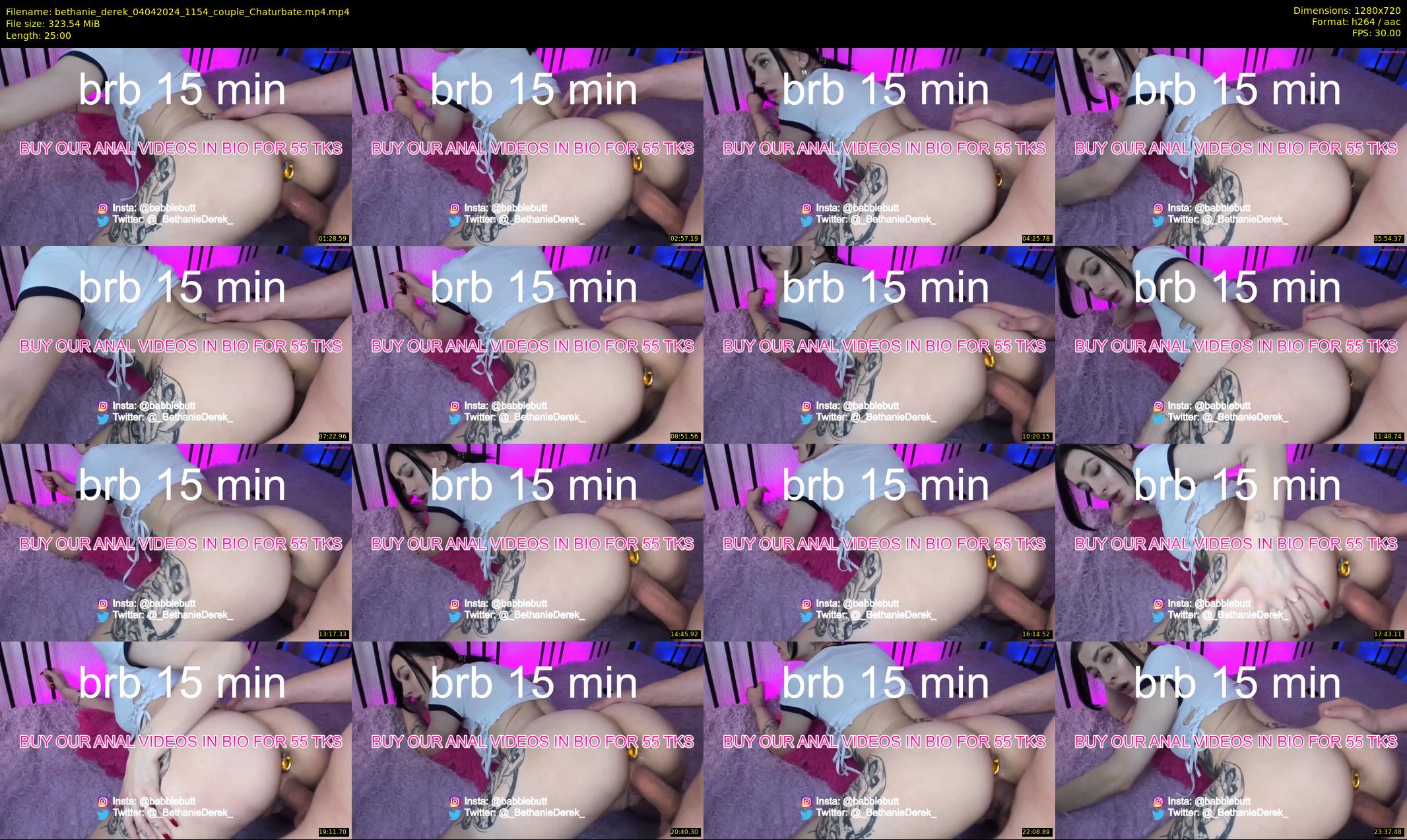 bethanie_derek — 25 minute Chaturbate couple cam show recording, 720p, Apr 4, 2024
