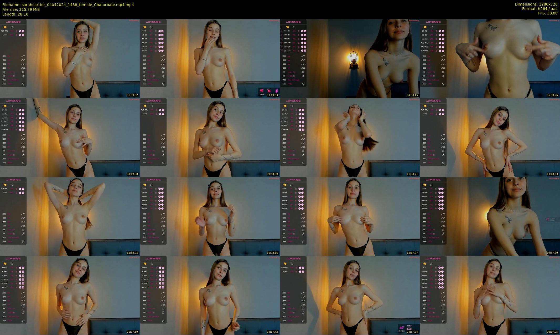 sarahcarrter — 29 minute Chaturbate female cam show recording, 720p, Apr 4, 2024