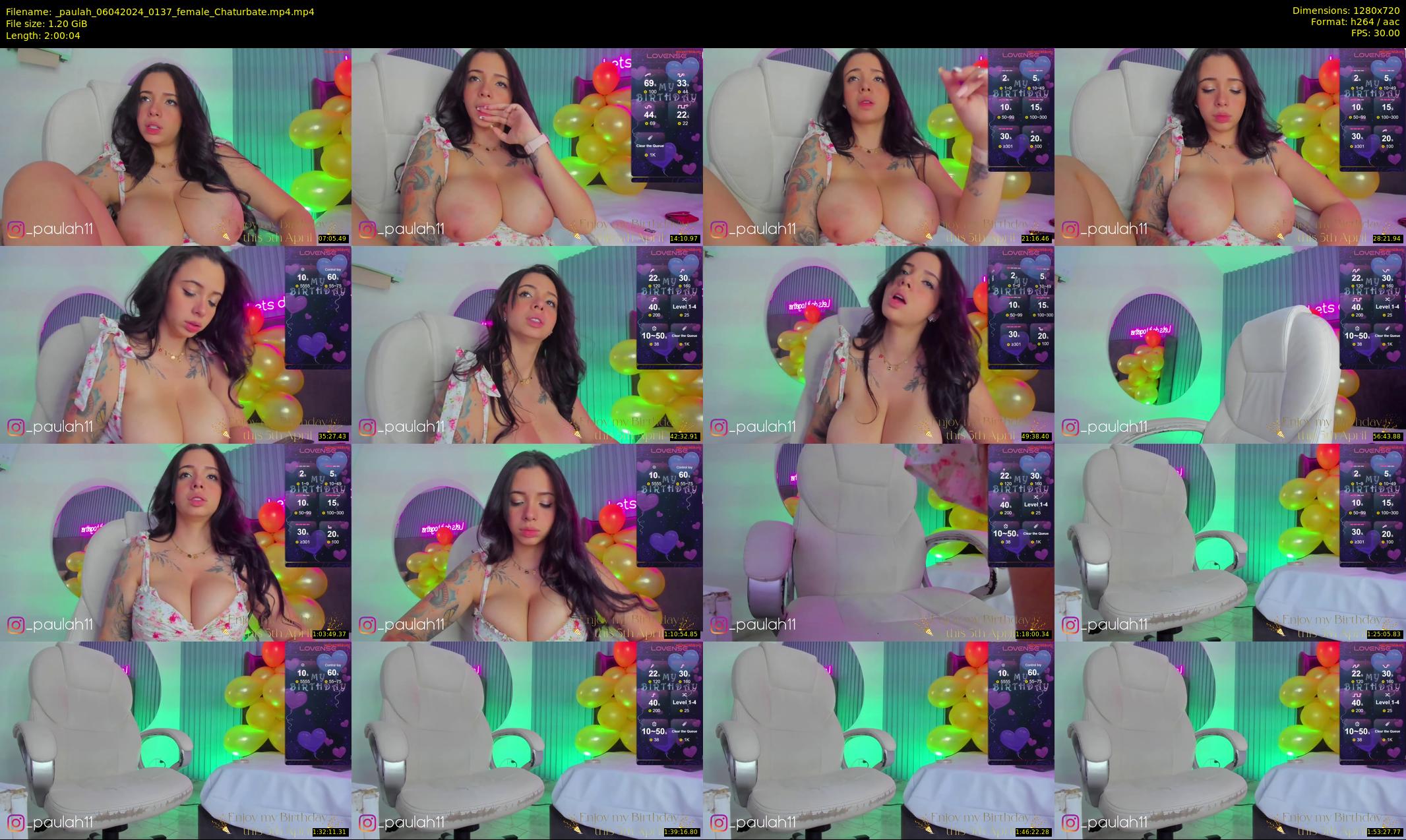 _paulah — 121 minute Chaturbate female cam show recording, 720p, Apr 6, 2024