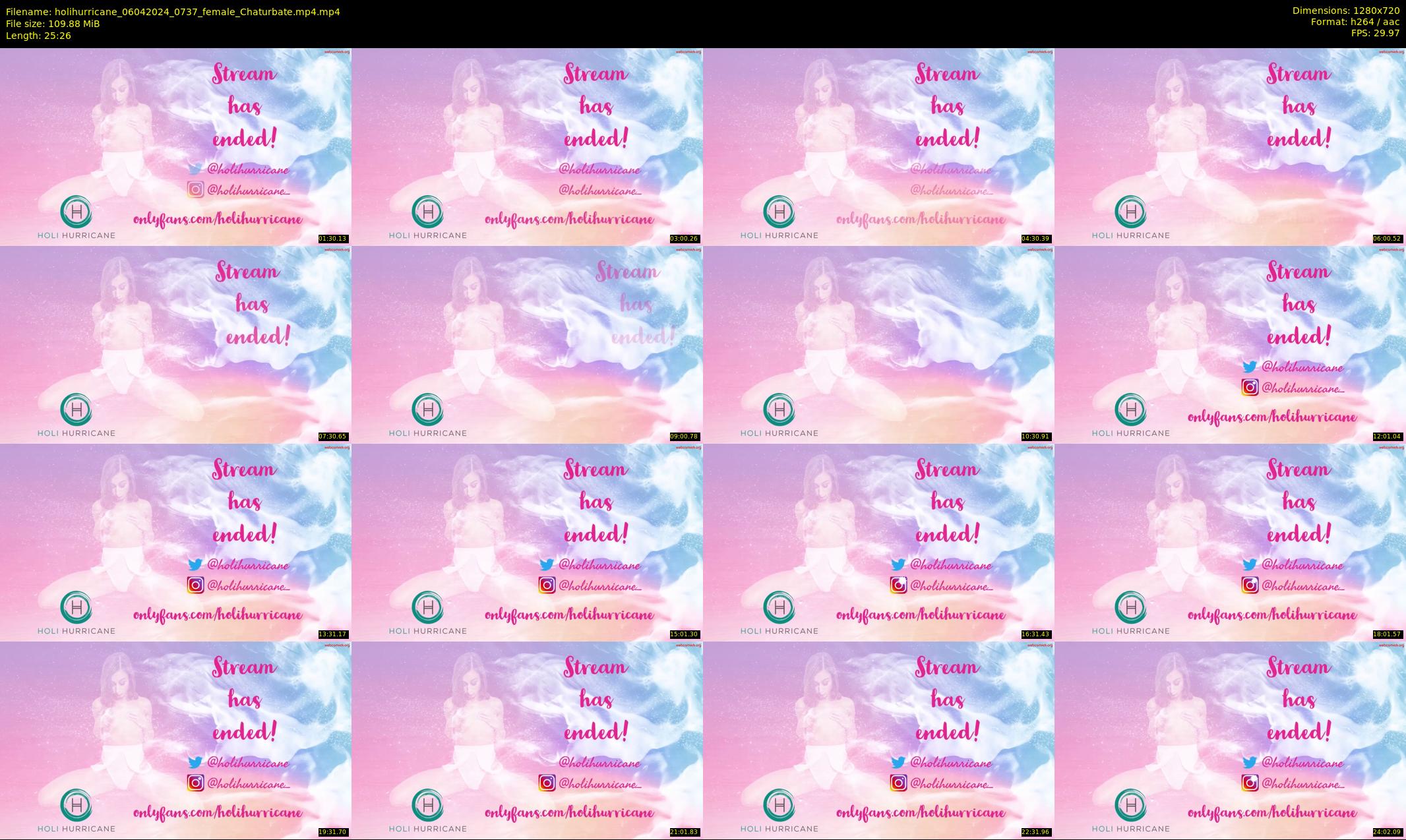 holihurricane — 26 minute Chaturbate female cam show recording, 720p, Apr 6, 2024