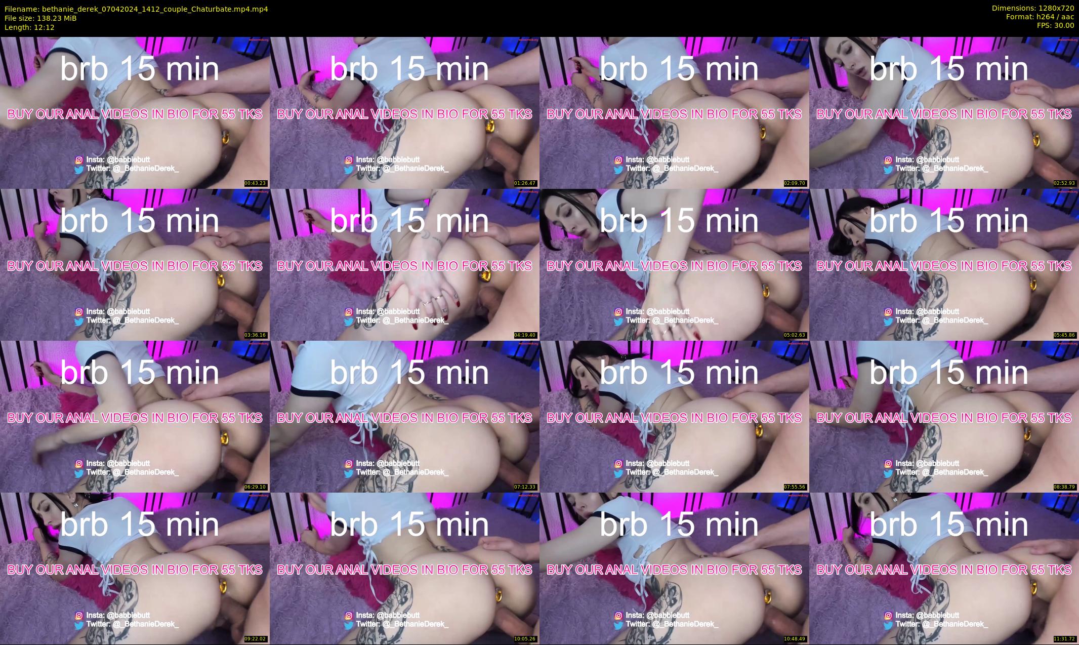 bethanie_derek — 13 minute Chaturbate couple cam show recording, 720p, Apr 7, 2024