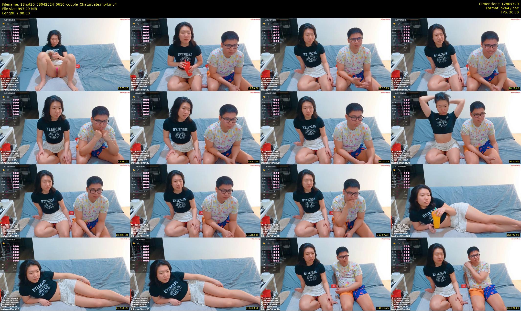 18not20 — 120 minute Chaturbate couple cam show recording, 720p, Apr 8, 2024