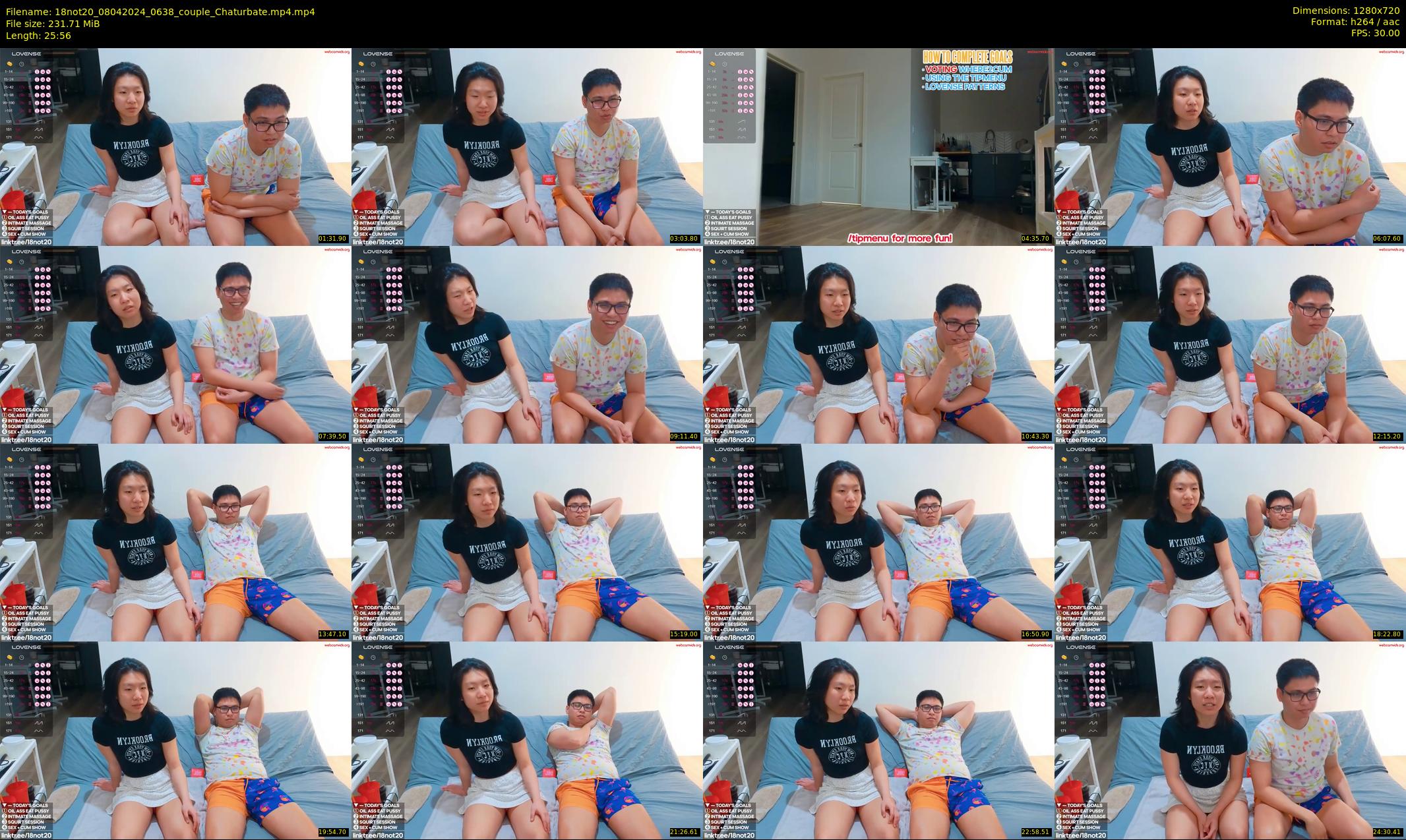 18not20 — 26 minute Chaturbate couple cam show recording, 720p, Apr 8, 2024