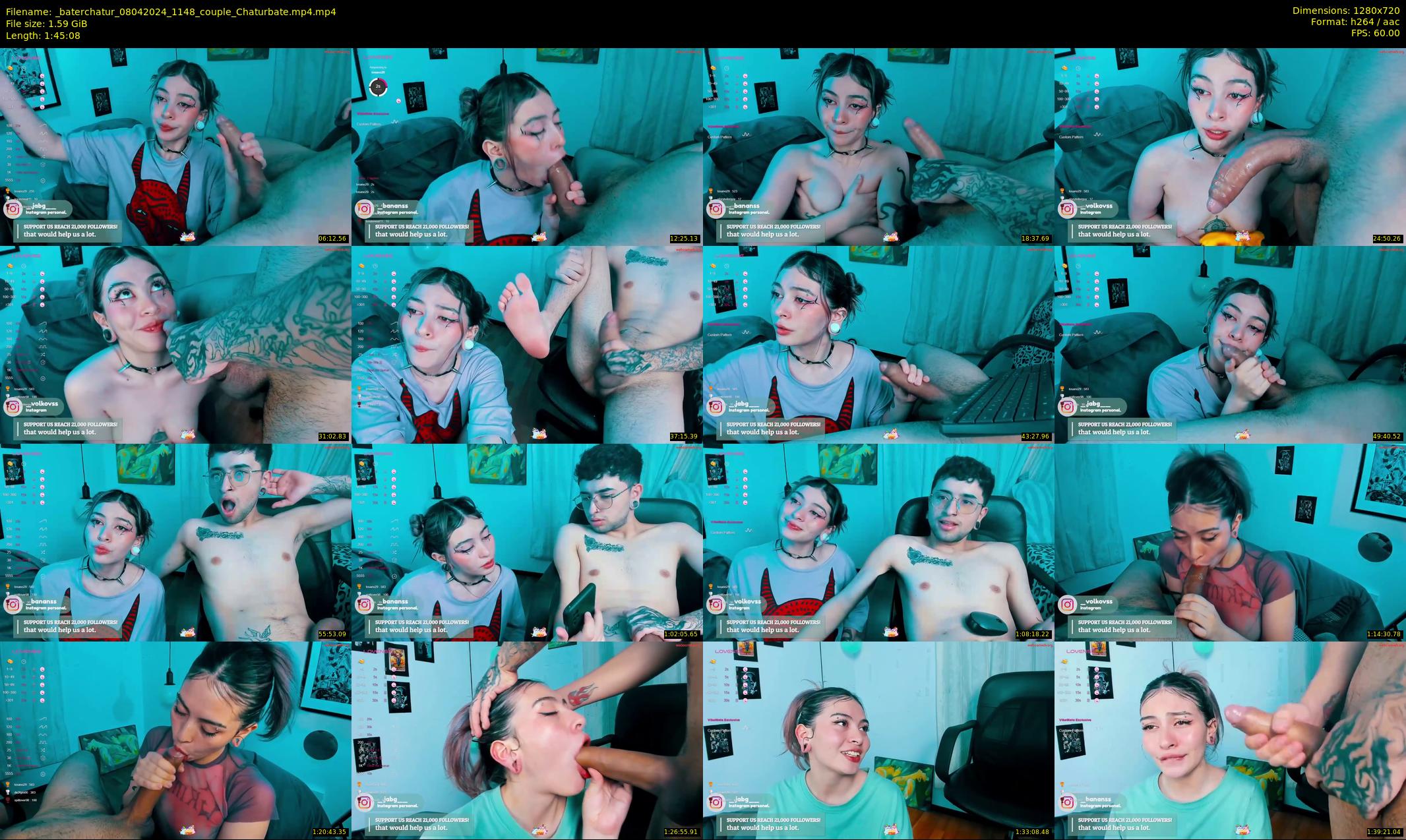 _baterchatur — 106 minute Chaturbate couple cam show recording, 720p, Apr 8, 2024