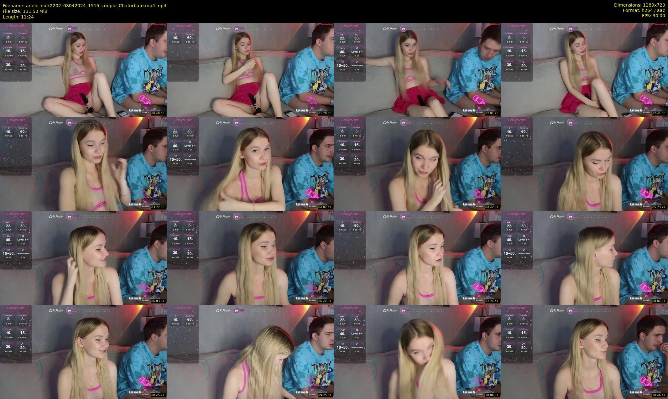adele_nick2202 — 12 minute Chaturbate couple cam show recording, 720p, Apr 8, 2024