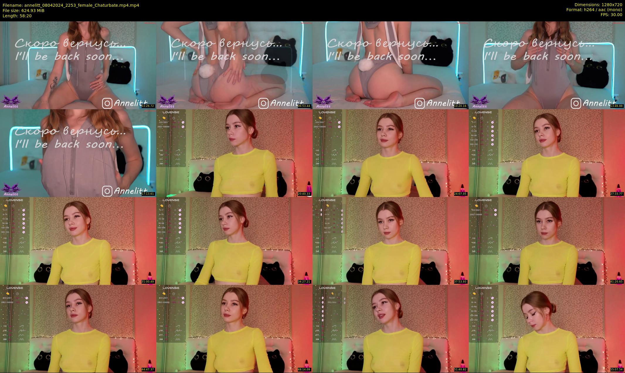 annelitt — 59 minute Chaturbate female cam show recording, 720p, Apr 8, 2024