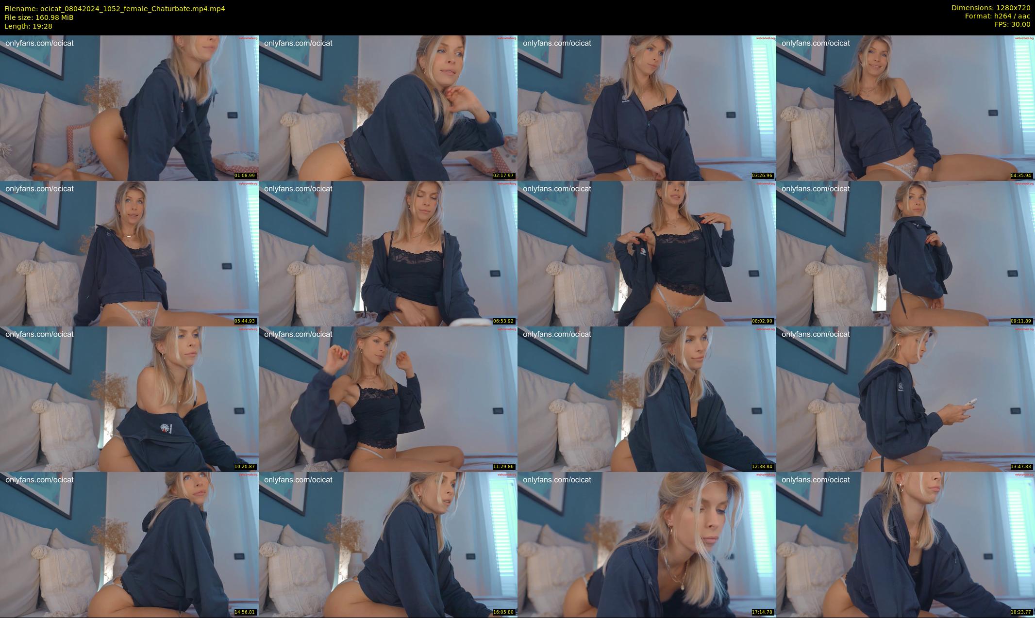 ocicat — 20 minute Chaturbate female cam show recording, 720p, Apr 8, 2024