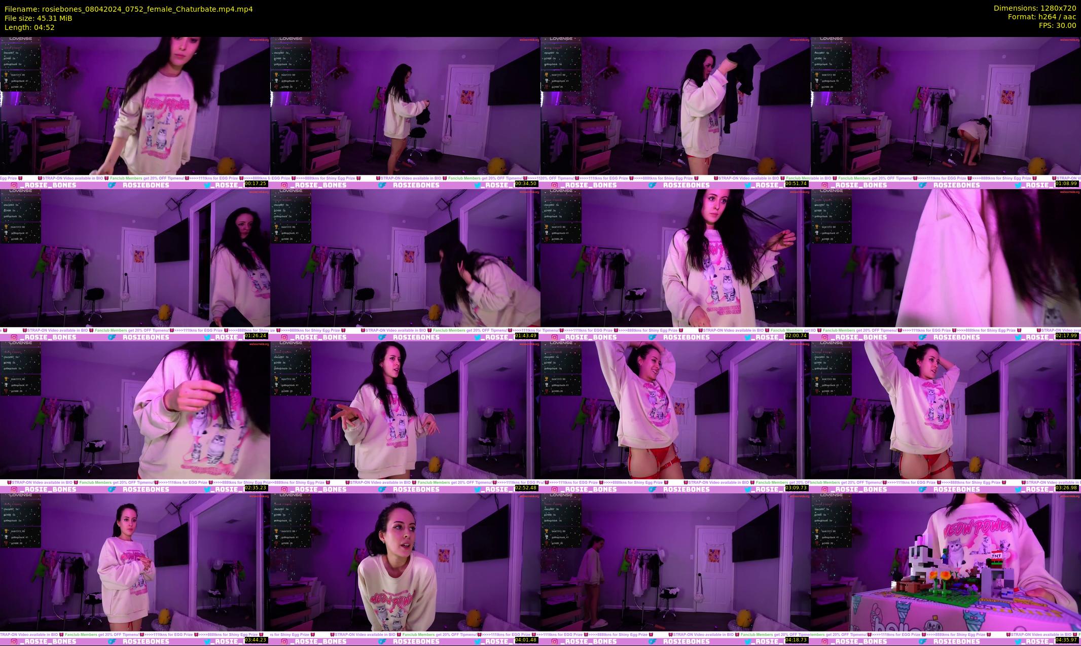 rosiebones — 5 minute Chaturbate female cam show recording, 720p, Apr 8, 2024