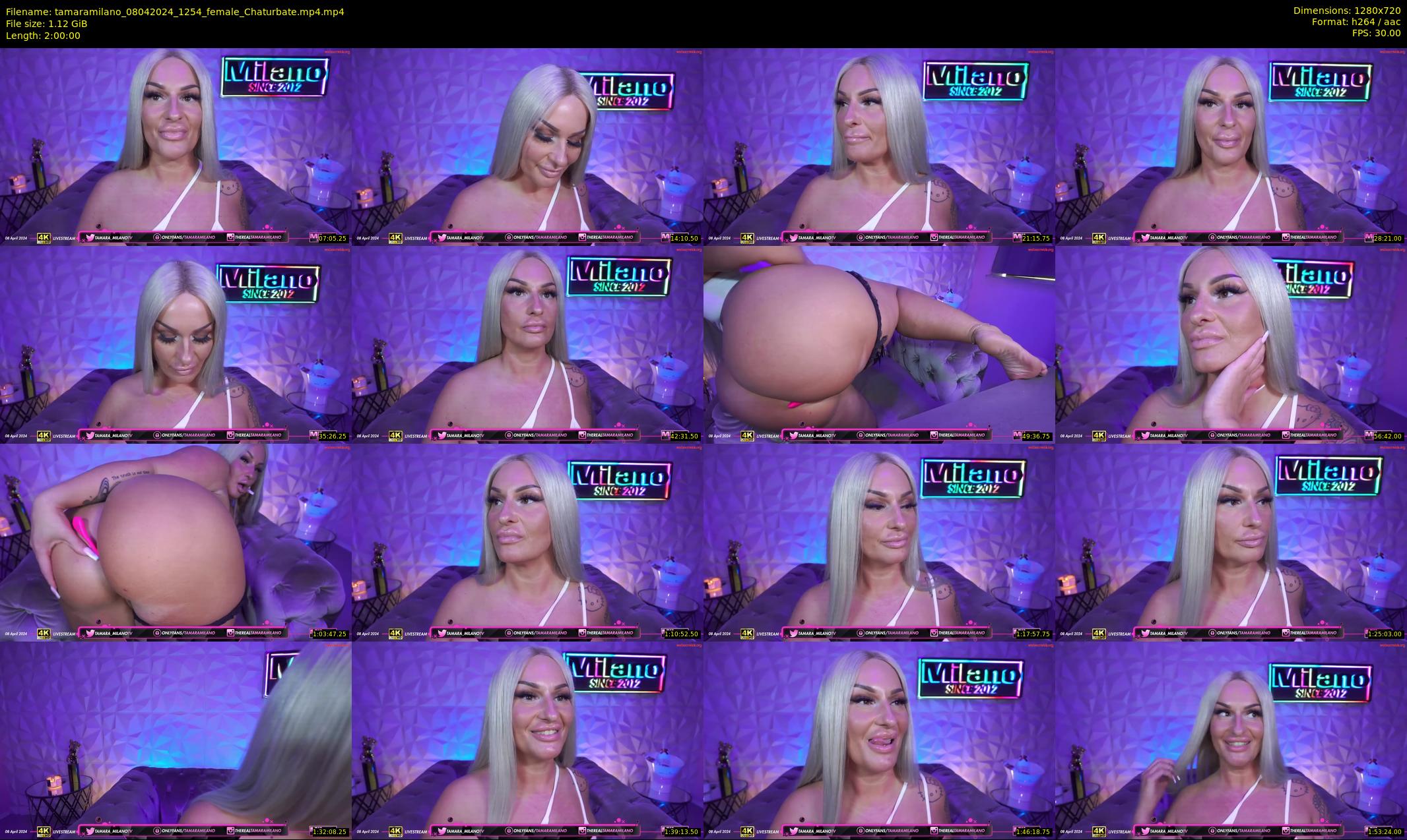tamaramilano — 120 minute Chaturbate female cam show recording, 720p, Apr 8, 2024