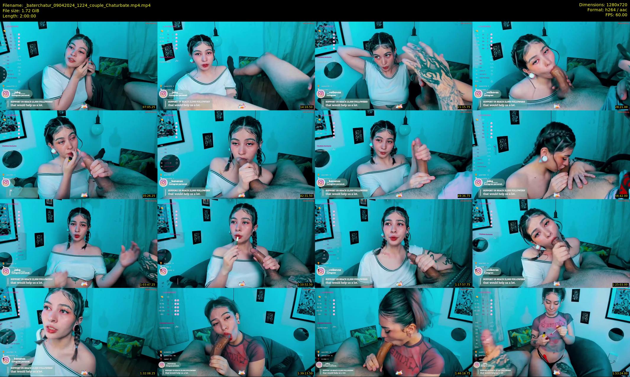 _baterchatur — 120 minute Chaturbate couple cam show recording, 720p, Apr 9, 2024