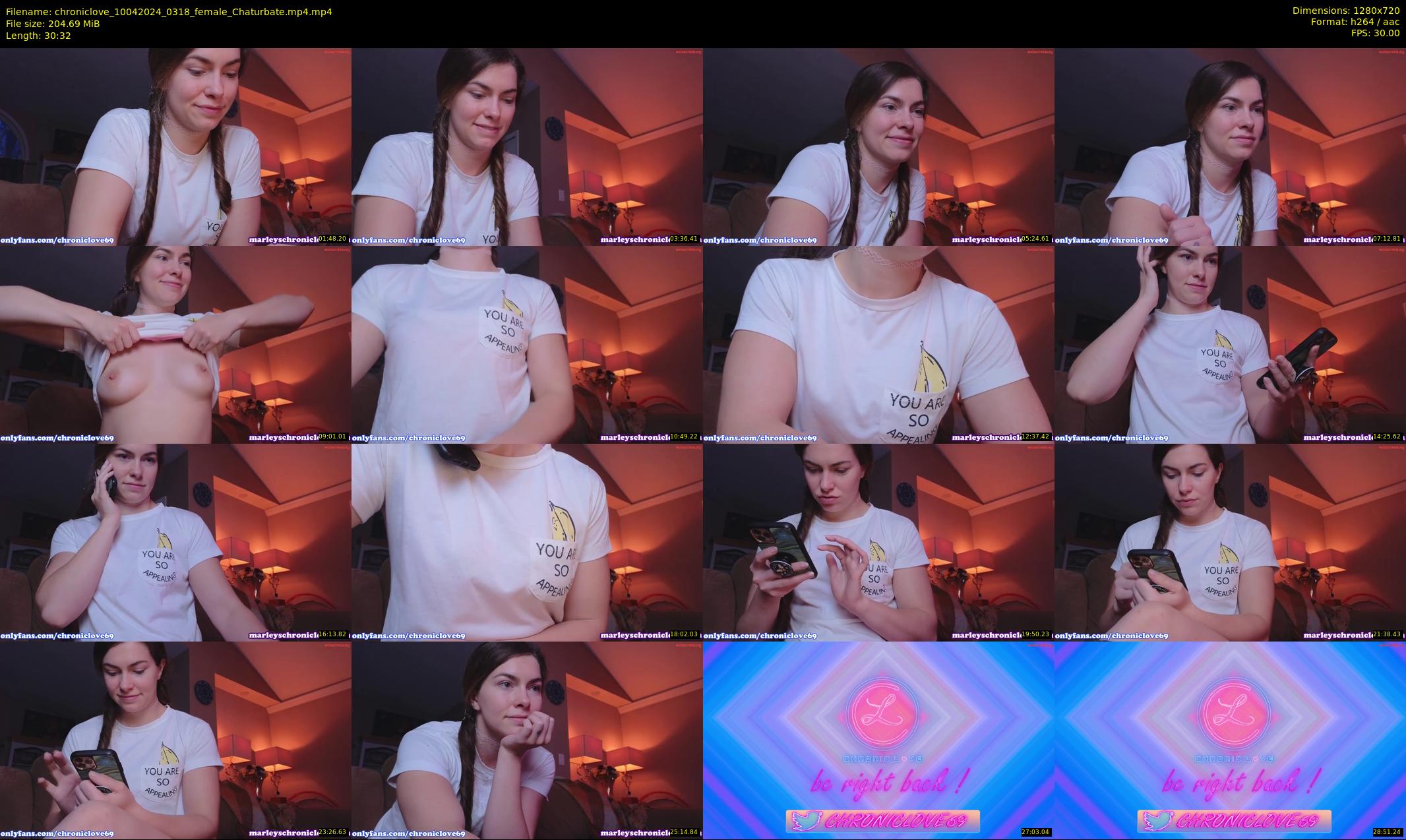 chroniclove — 31 minute Chaturbate female cam show recording, 720p, Apr 10, 2024