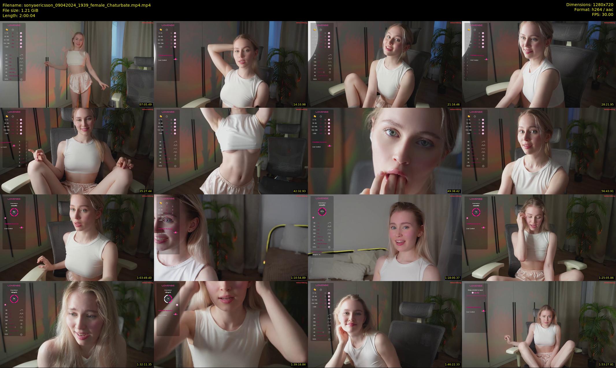 sonyaericsson — 121 minute Chaturbate female cam show recording, 720p, Apr 9, 2024