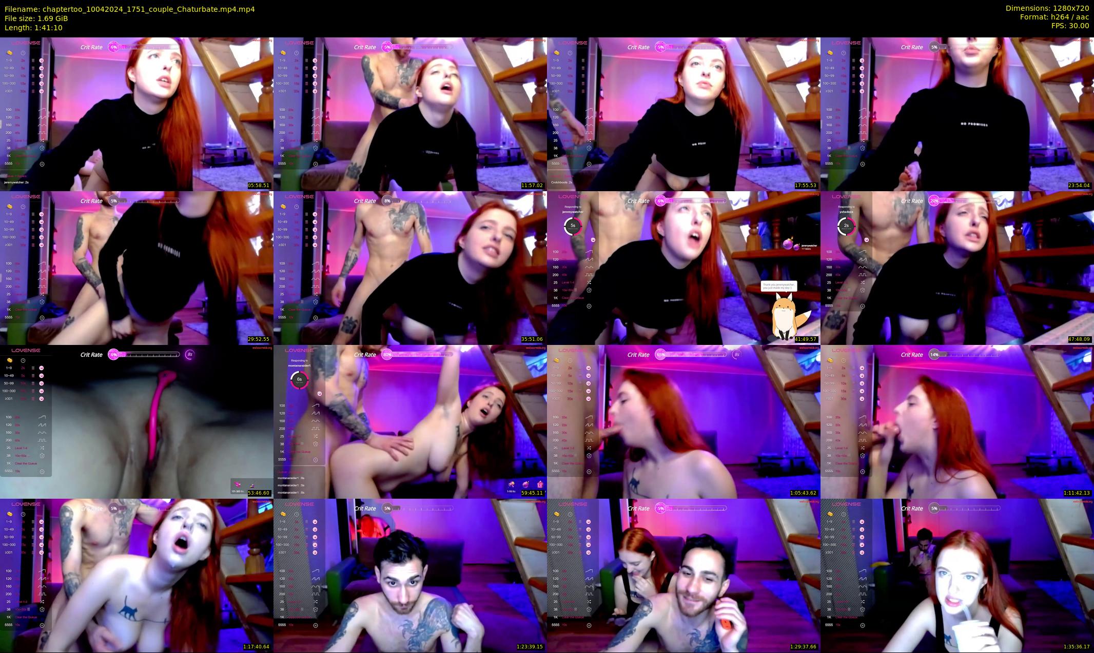chaptertoo — 102 minute Chaturbate couple cam show recording, 720p, Apr 10, 2024