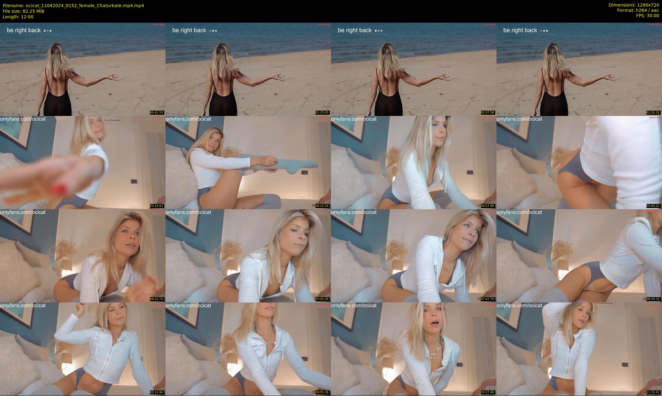 ocicat — 12 minute Chaturbate female cam show recording, 720p, Apr 11, 2024