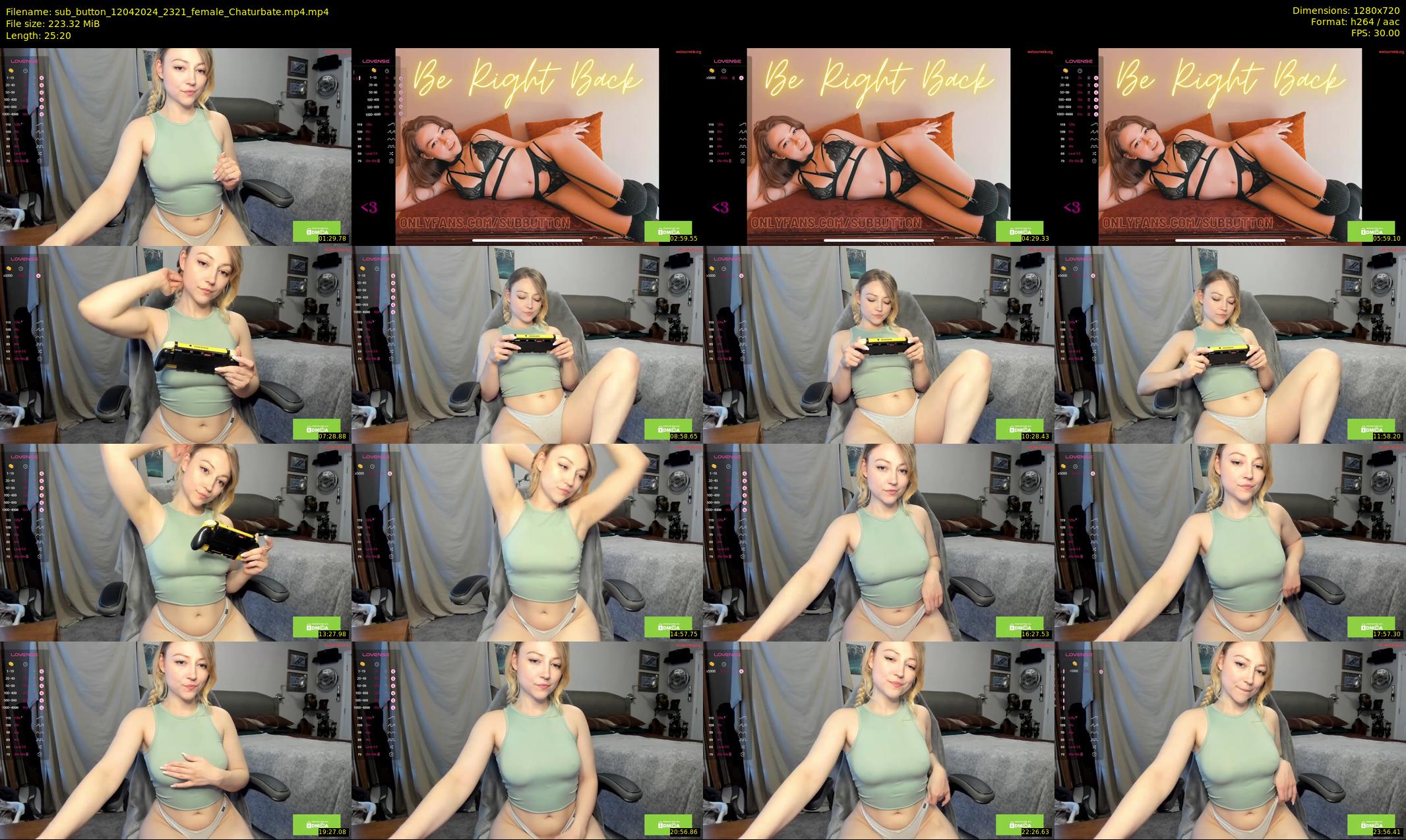sub_button — 26 minute Chaturbate female cam show recording, 720p, Apr 12, 2024