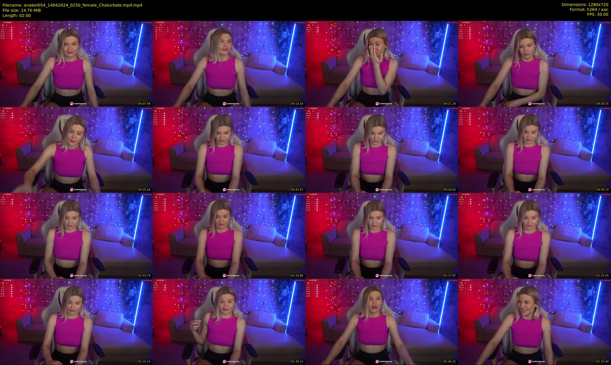 anabel054 — 2 minute Chaturbate female cam show recording, 720p, Apr 14, 2024