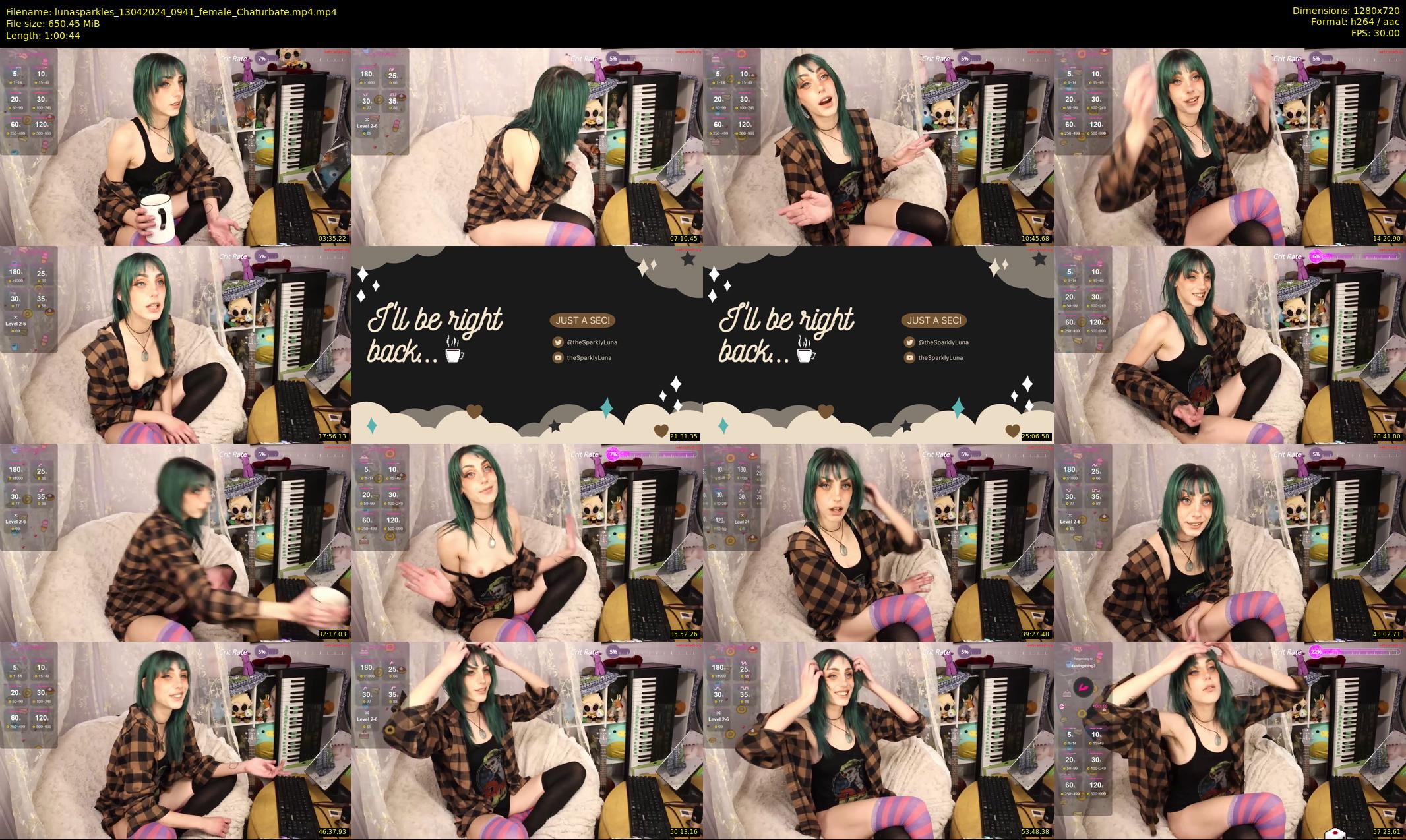 lunasparkles — 61 minute Chaturbate female cam show recording, 720p, Apr 13, 2024